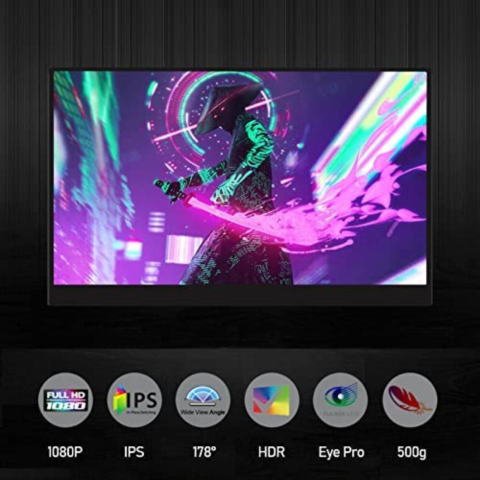 Monitor Portatil JOHNKANG 14'' FHD 1080P HDMI USB-C -Negro