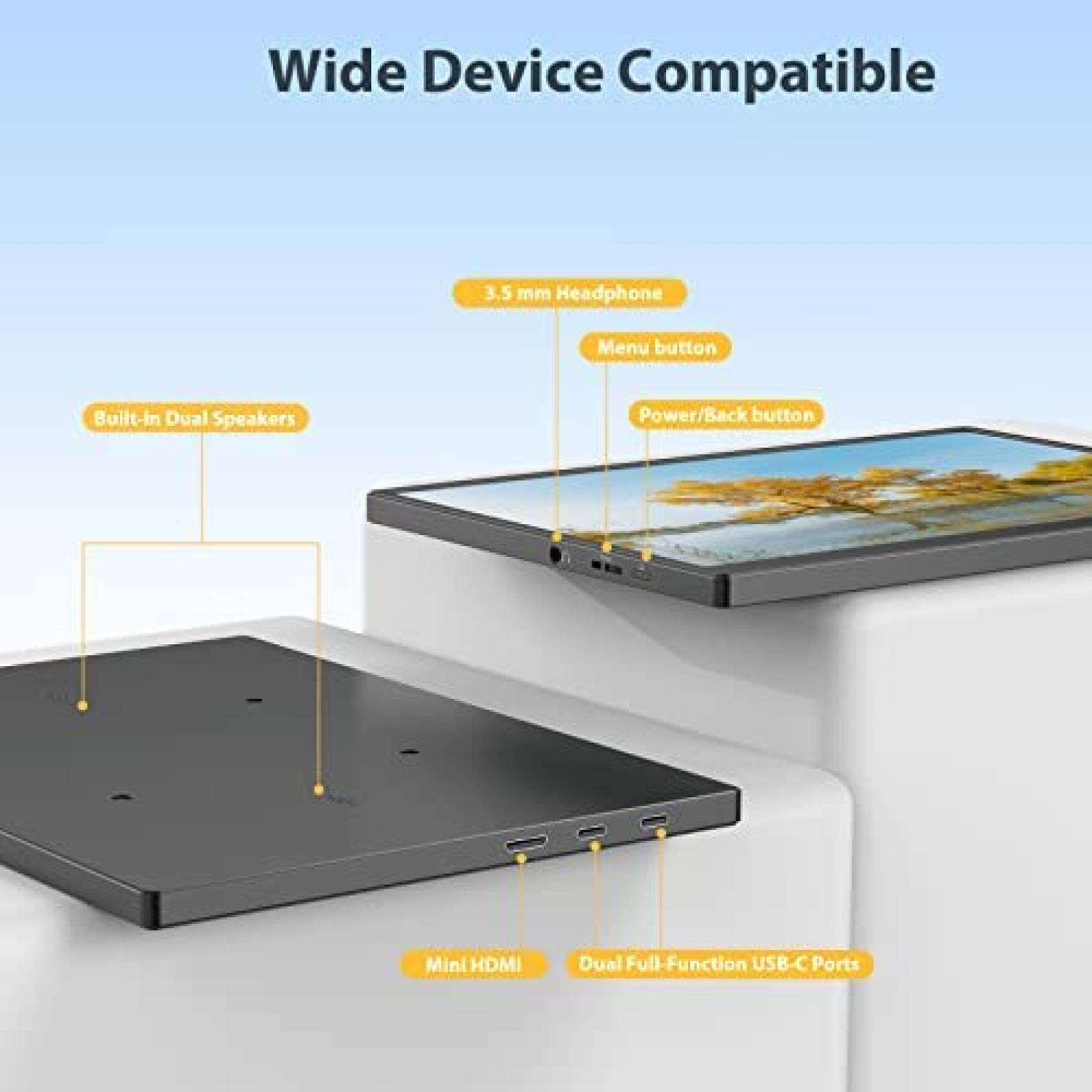 Monitor Portatil Miktver 10.5'' FHD 1920x1280 60Hz -Negro