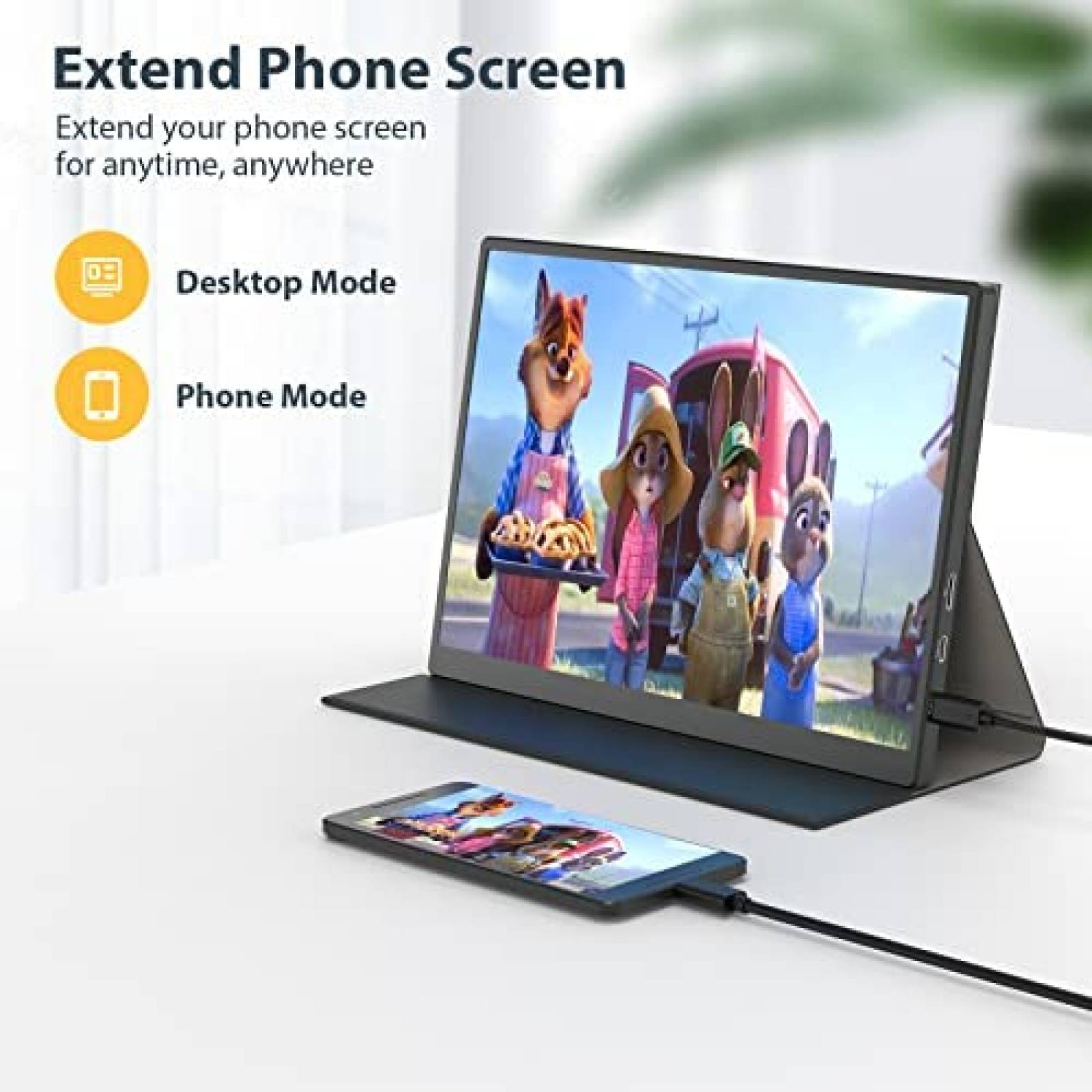 Monitor Portatil Miktver 10.5'' FHD 1920x1280 60Hz -Negro