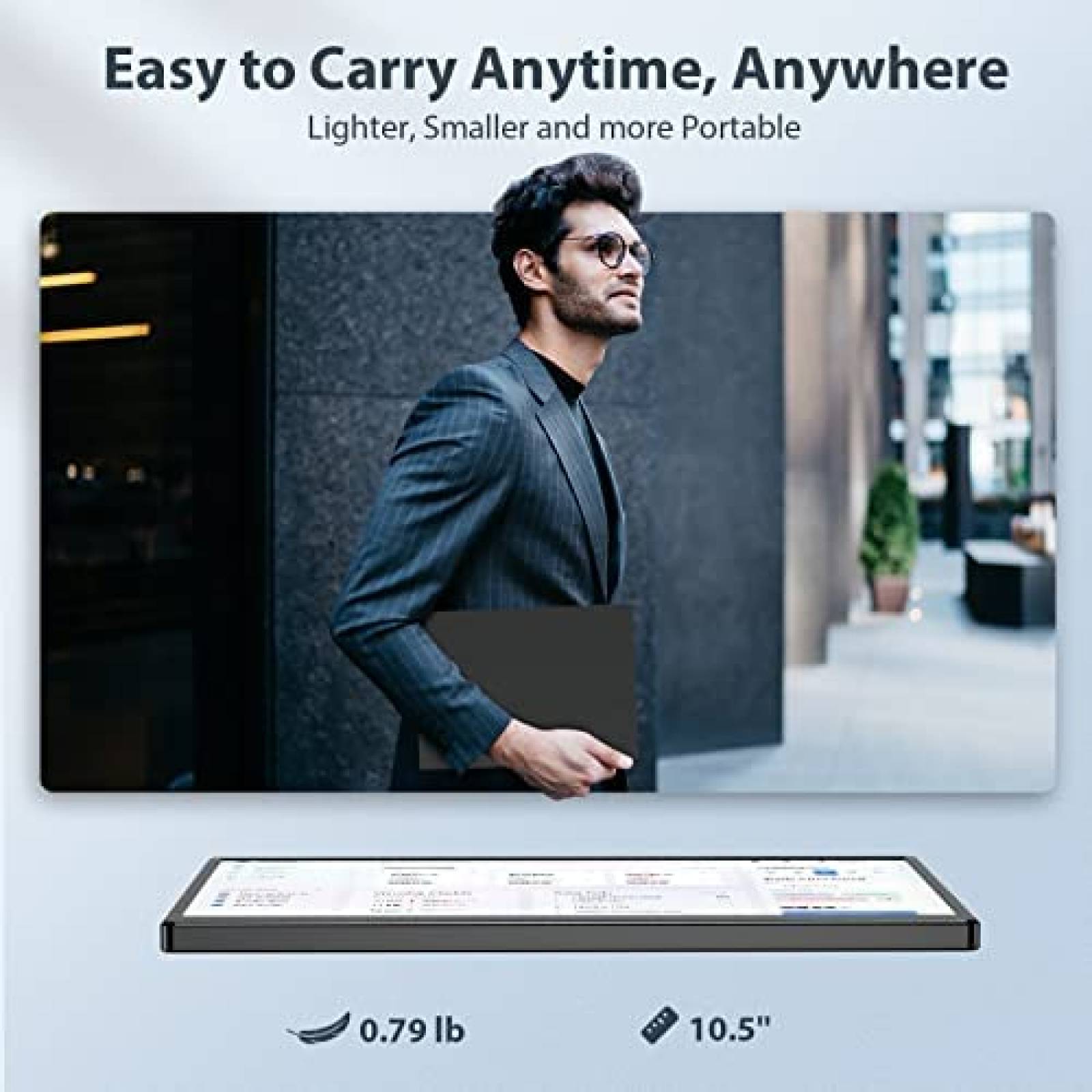 Monitor Portatil Miktver 10.5'' FHD 1920x1280 60Hz -Negro