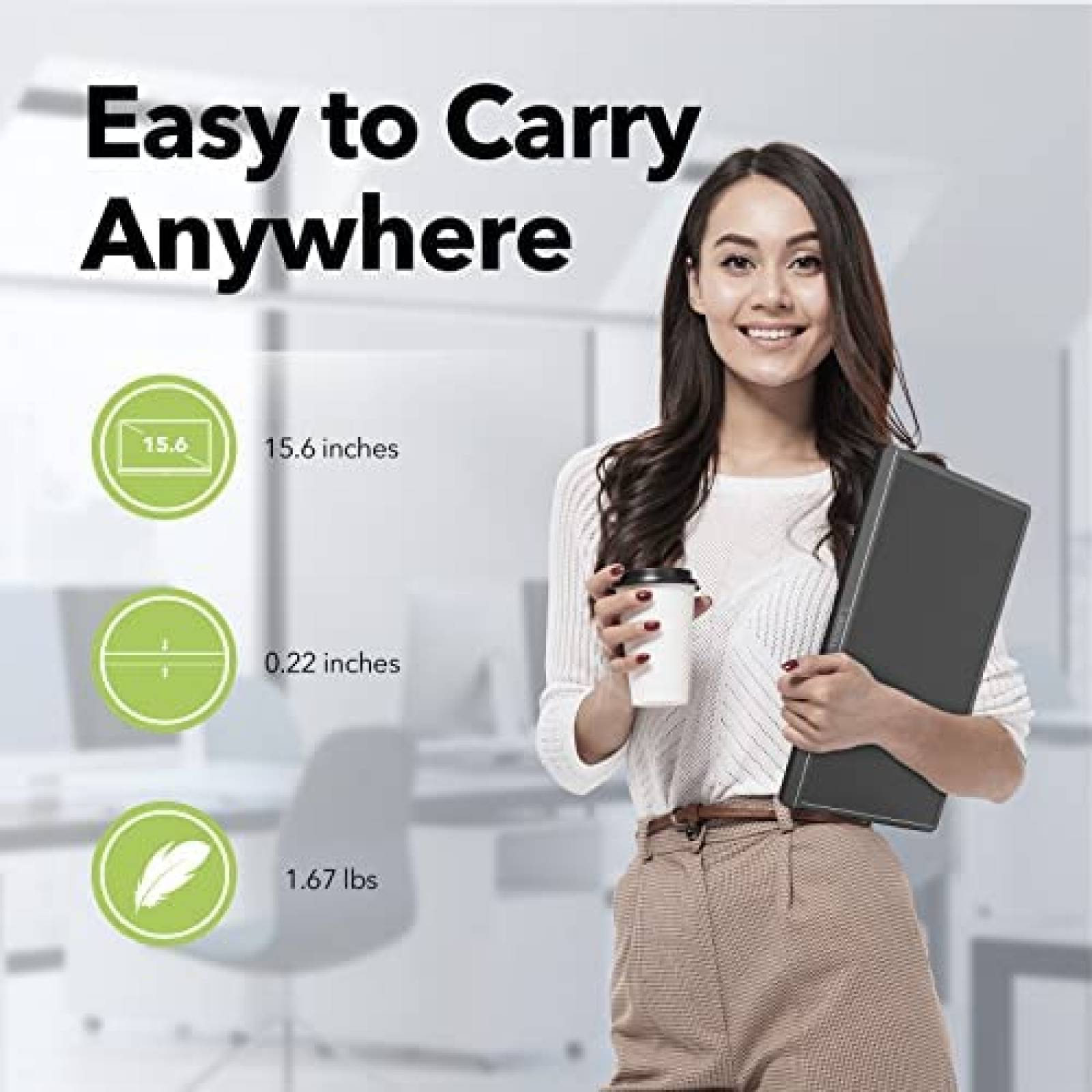 Monitor Portatil Lepow 15.6'' Full HD 1080P HDR HDMI -Negro