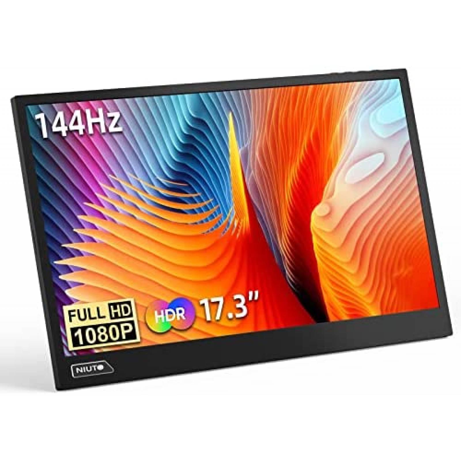 Monitor Portatil NIUTO 17.3'' 144Hz 100%sRGB FHD HDMI -Negro