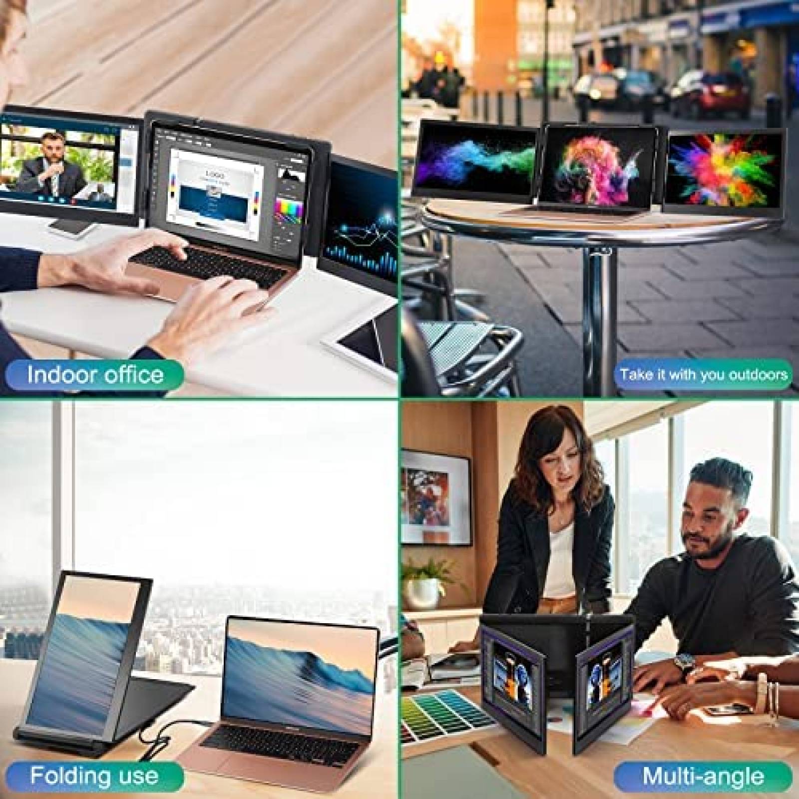 Monitor Para Laptop Taotuo 13.4'' Full HD IPS -Negro