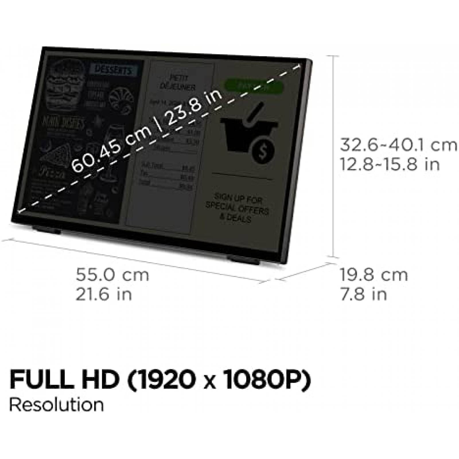 Monitor Tactil ViewSonic TD2465 Profesional 24" con Audio