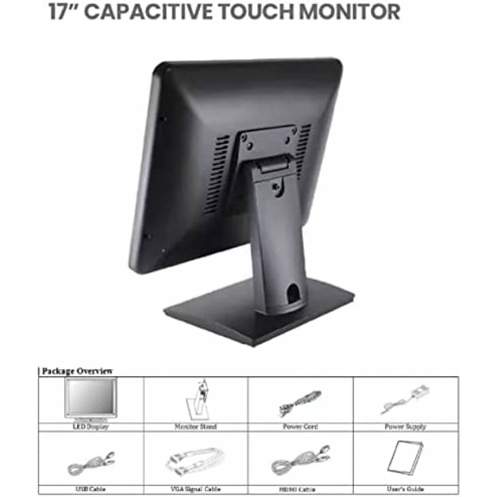 Monitor Tactil ORYX 17" LED USB VGA para Oficina Restaurante