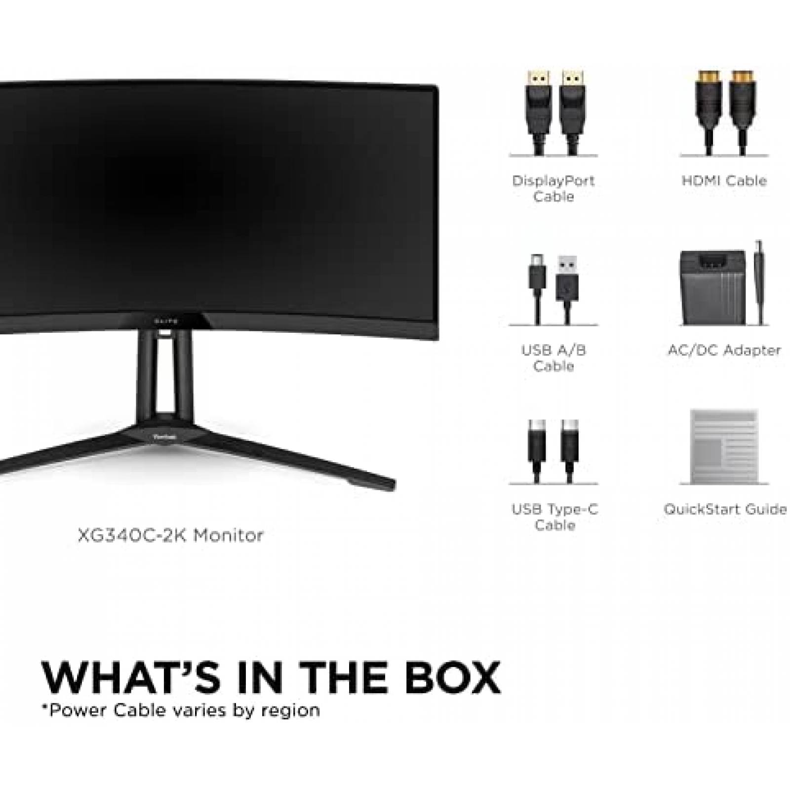 Monitor Curvo ViewSonic XG340C-2K 34" 1440p QHD 180Hz -Negro