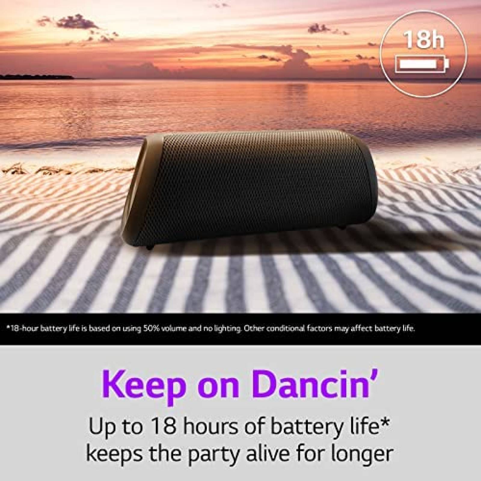 Bocina Bluetooth LG XBOOM Go Luz Led Resistente IP67 18H -N