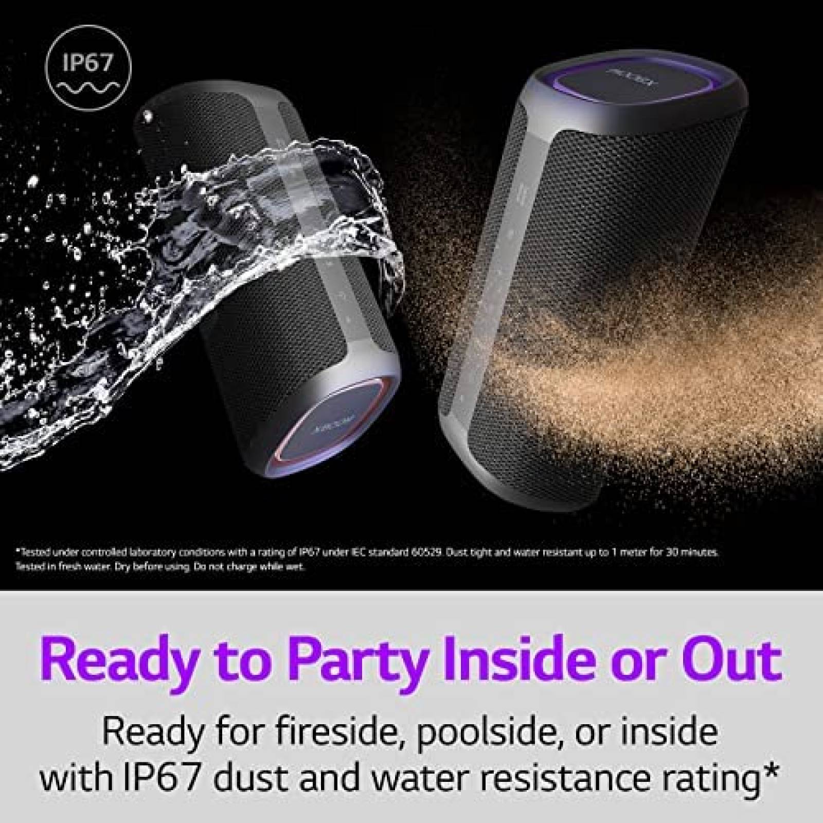 Bocina Bluetooth LG XBOOM Go Luz Led Resistente IP67 18H -N