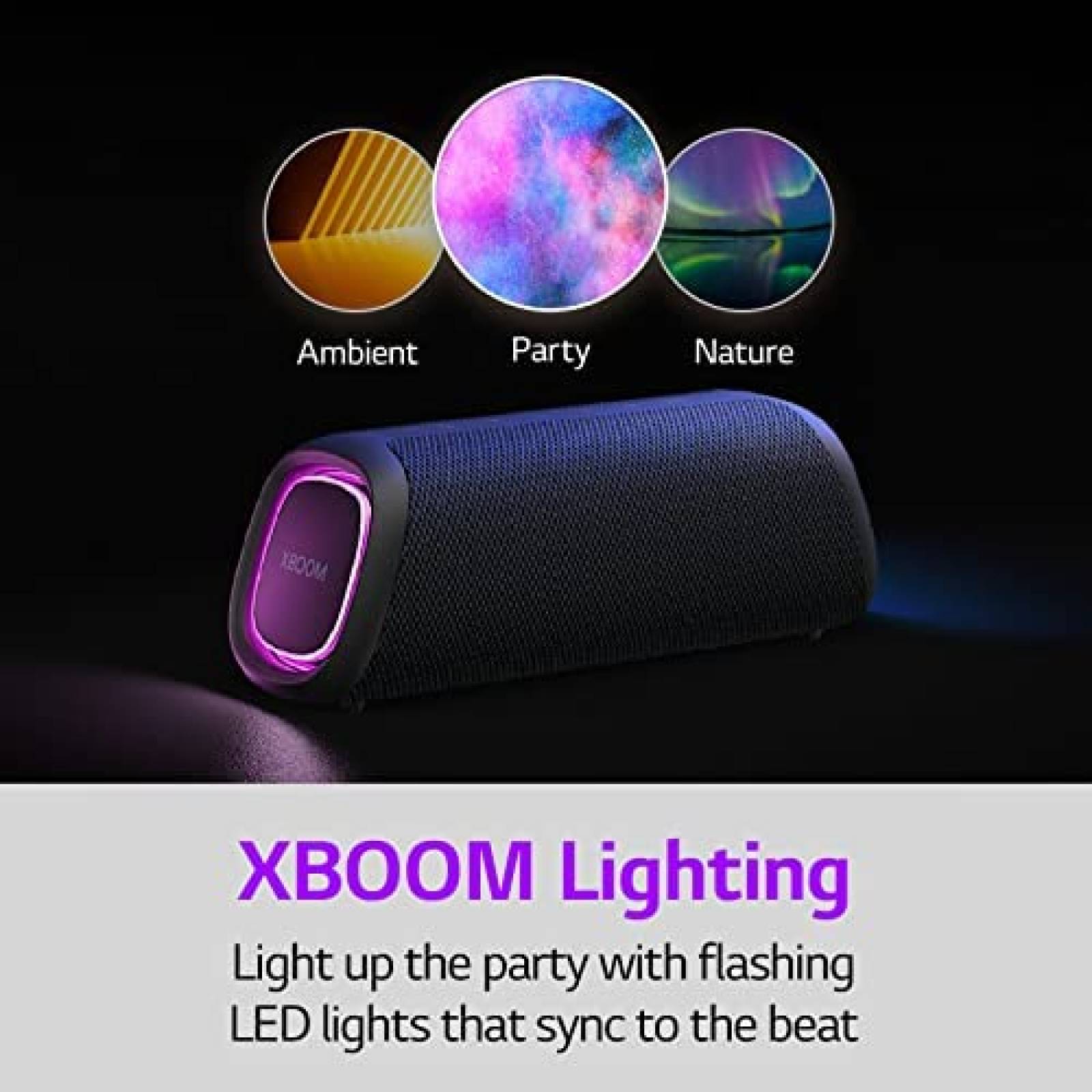 Bocina Bluetooth LG XBOOM Go Luz Led Resistente IP67 18H -N