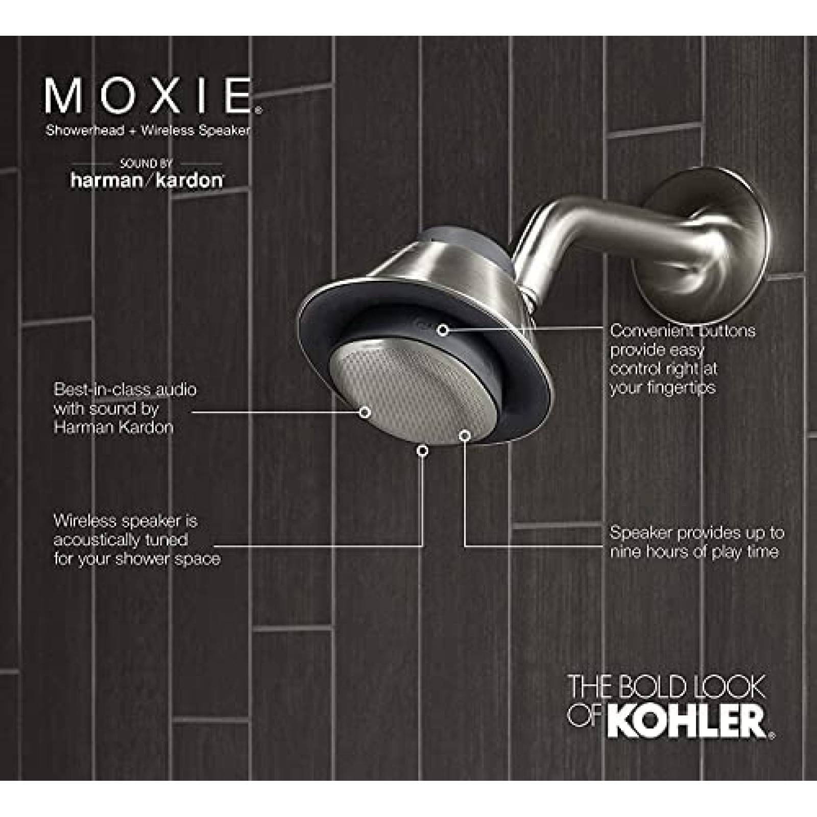 Regadera con Bocina Bluetooth KOHLER Moxie Alexa -Blanco