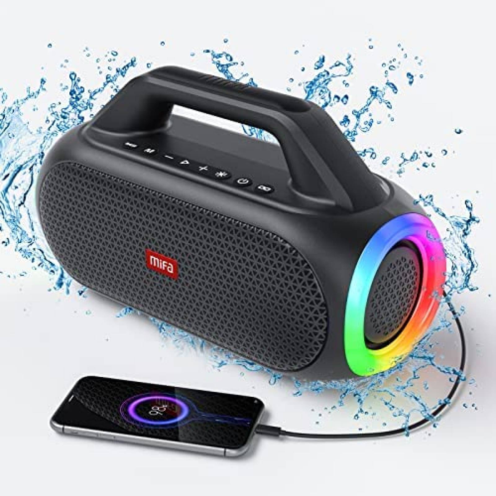 Bocina Bluetooth MIFA WildBox Party Resistente IPX7 24H -Neg