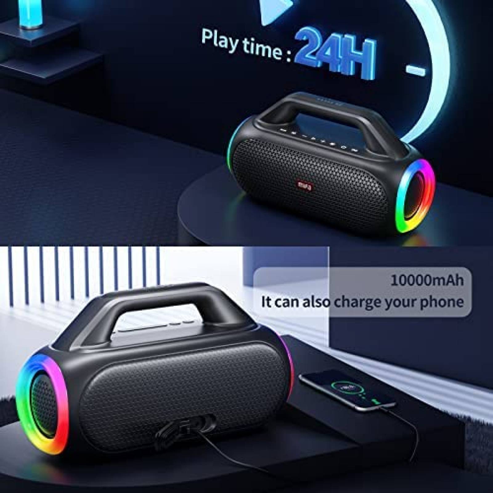 Bocina Bluetooth MIFA WildBox Party Resistente IPX7 24H -Neg