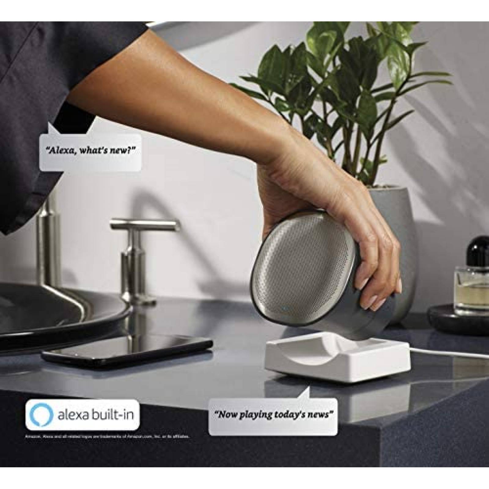 Regadera con Bocina Bluetooth KOHLER Moxie Alexa -Gris