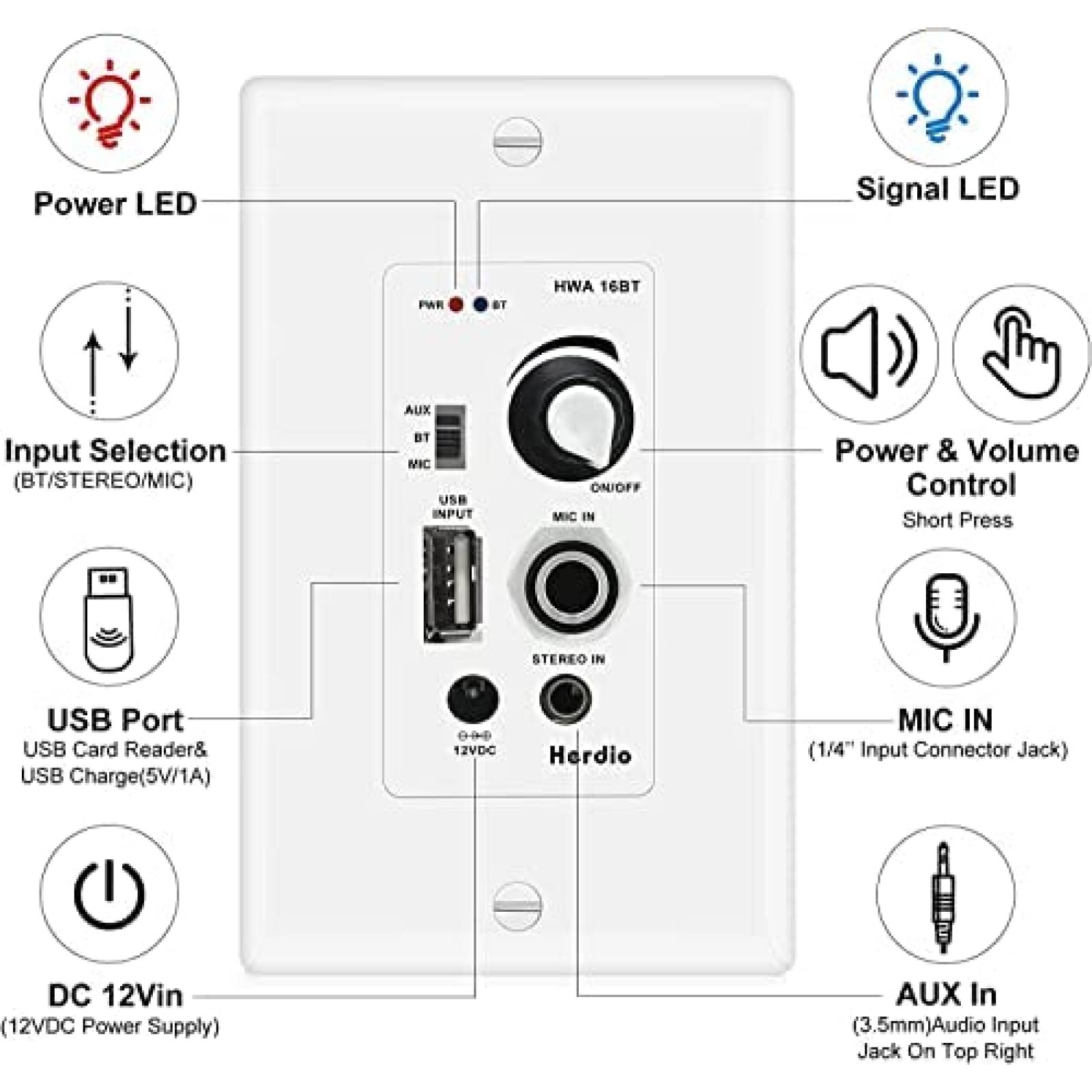 2 Bocinas para Techo Herdio HCS5030 5.25" 600W Bluetooth
