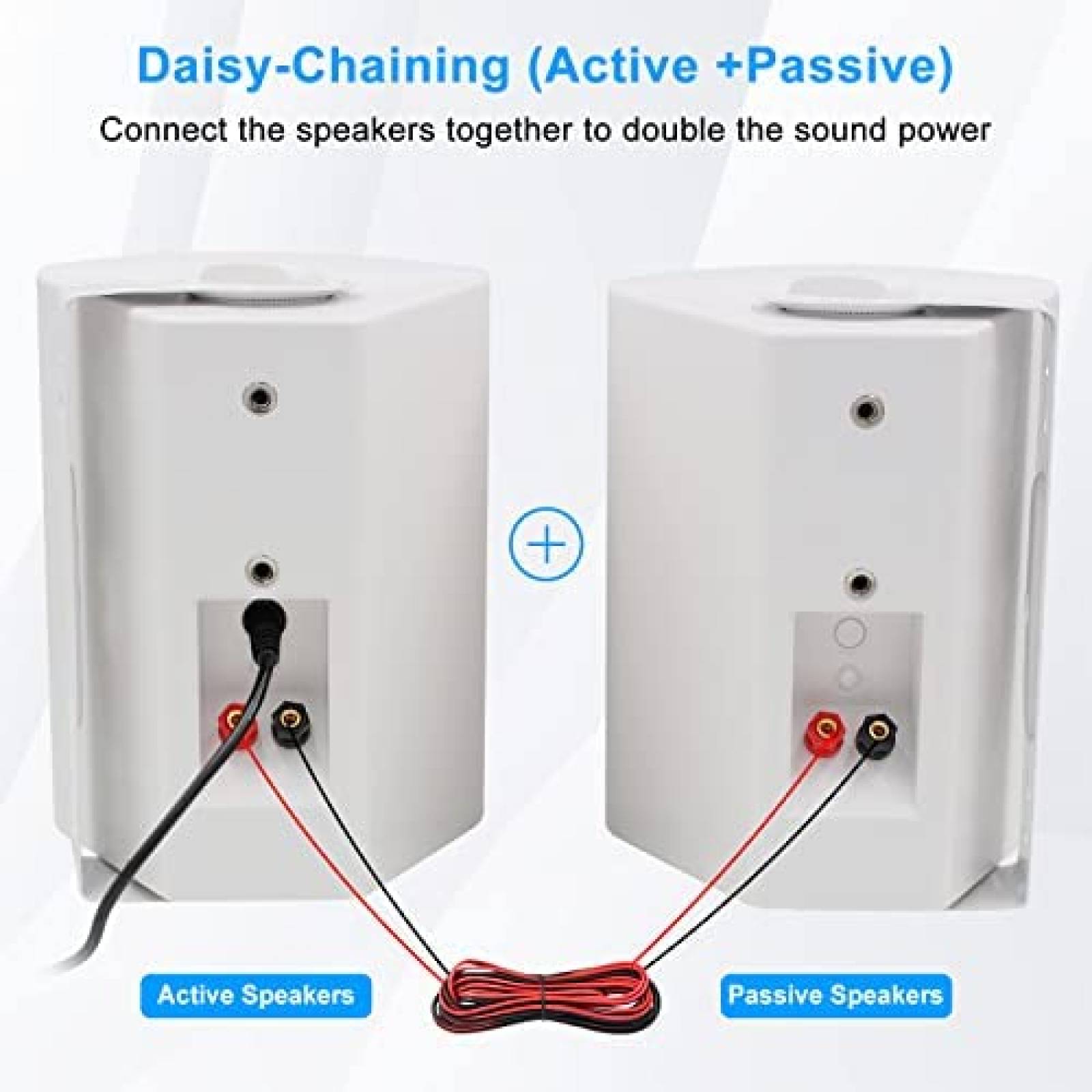 Altavoces Herdio 6.5" 440w Bluetooth Para Exterior -Blanco