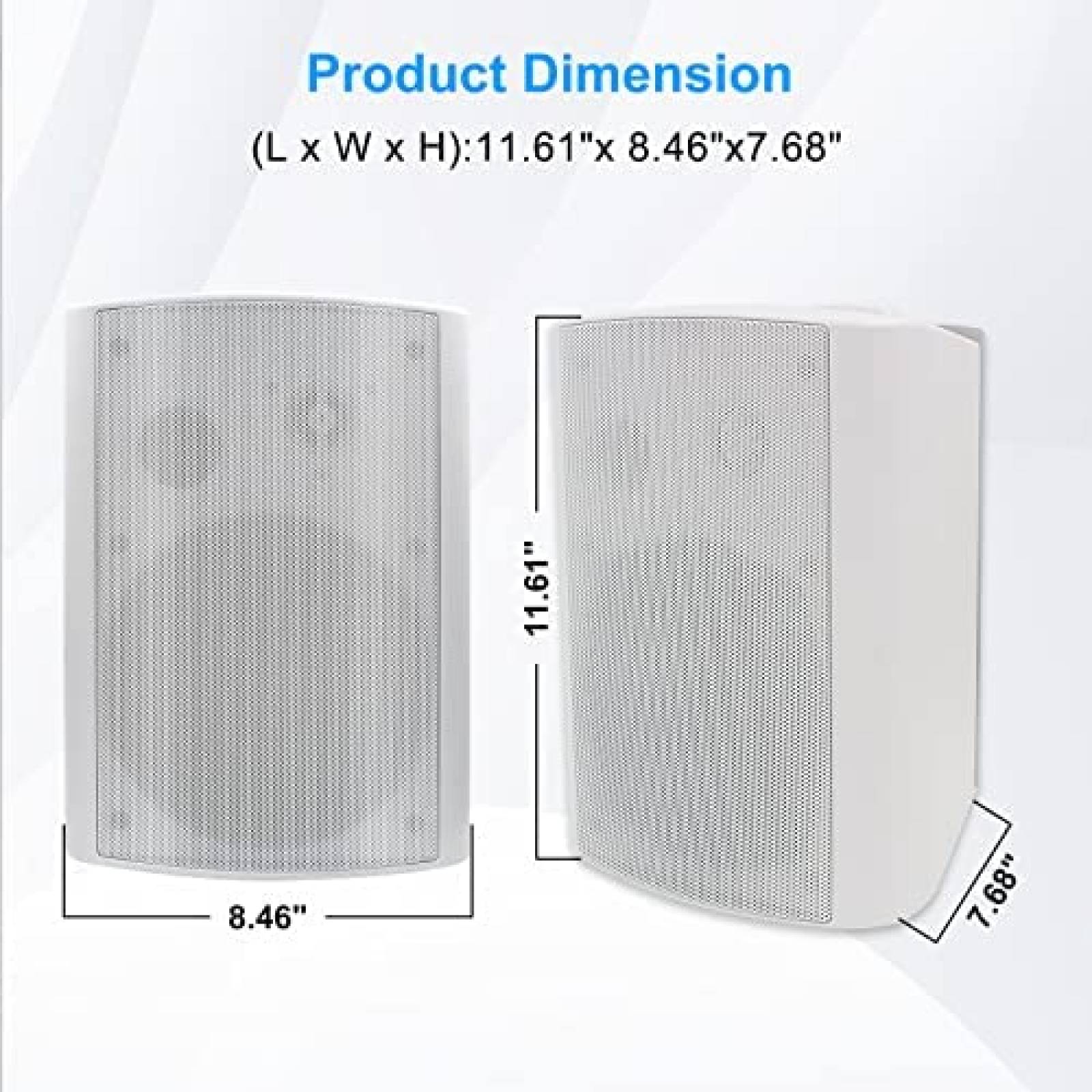 Altavoces Herdio 6.5" 440w Bluetooth Para Exterior -Blanco