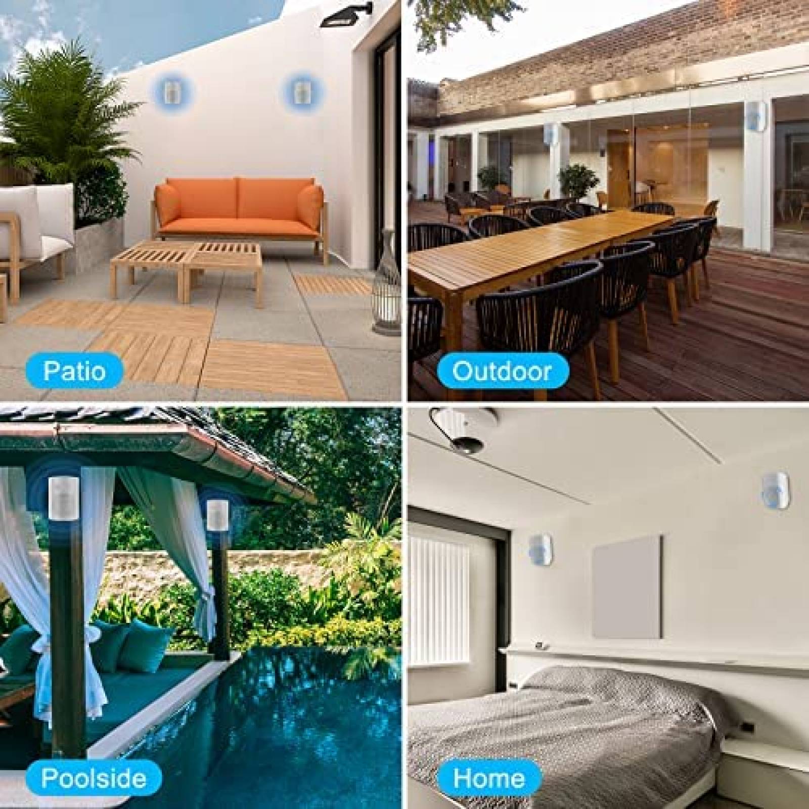 Altavoces Herdio 6.5" 440w Bluetooth Para Exterior -Blanco