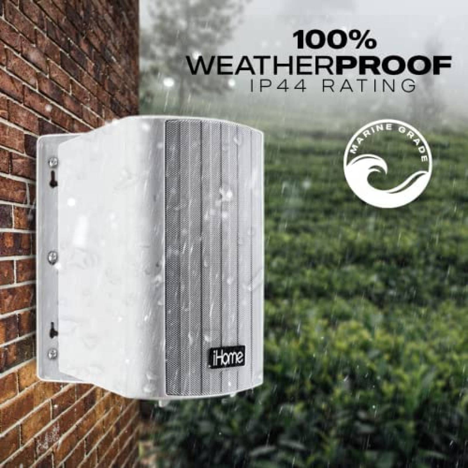 Altavoces iHome 4" 100W Bluetooth Para Exterior -Blanco