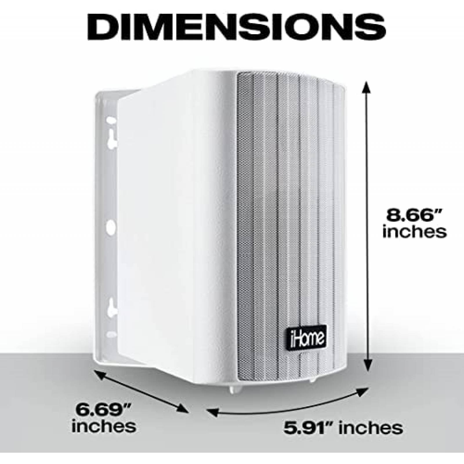 Altavoces iHome 4" 100W Bluetooth Para Exterior -Blanco