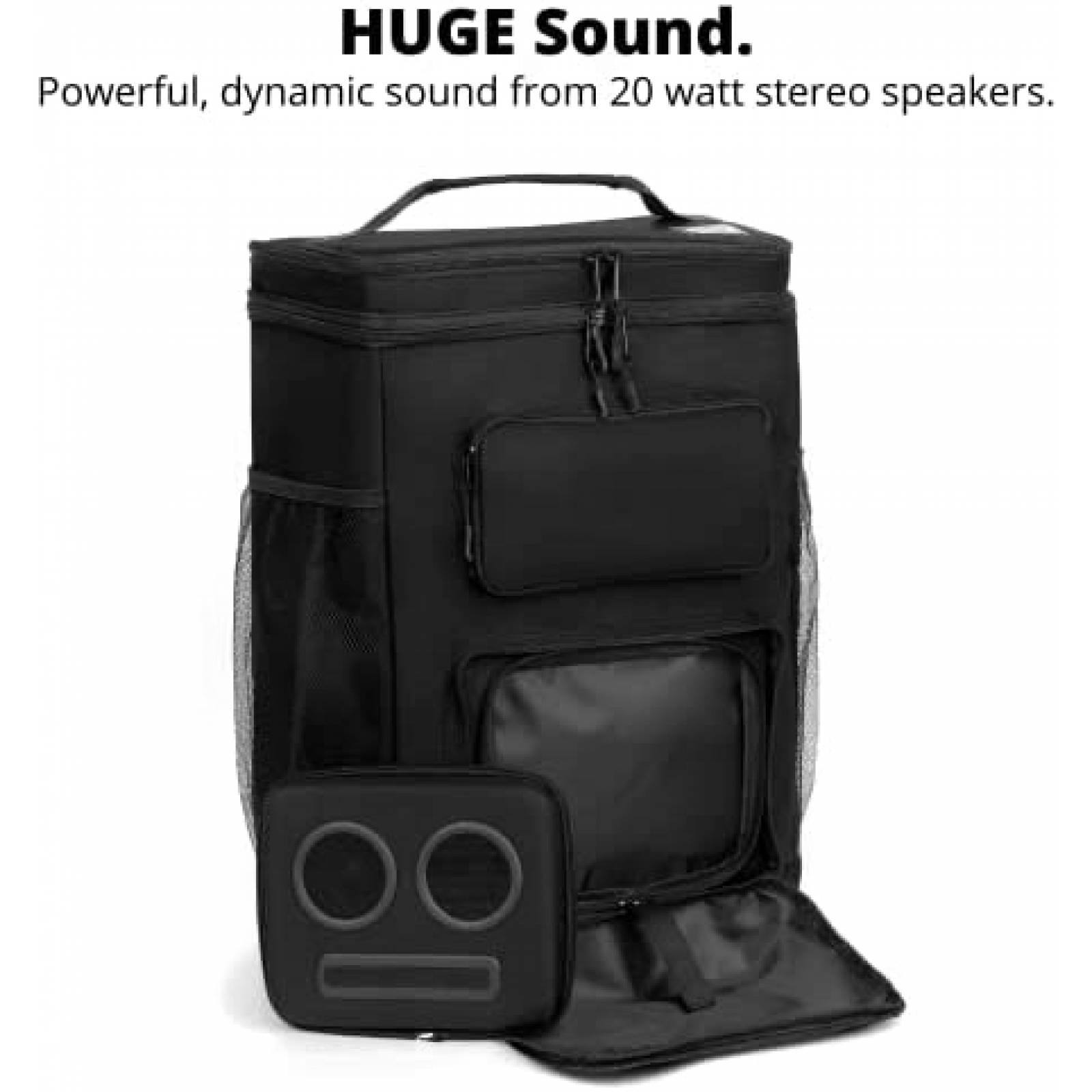 Hielera Super Real con Bocina Portatil Bluetooth USB -Negro