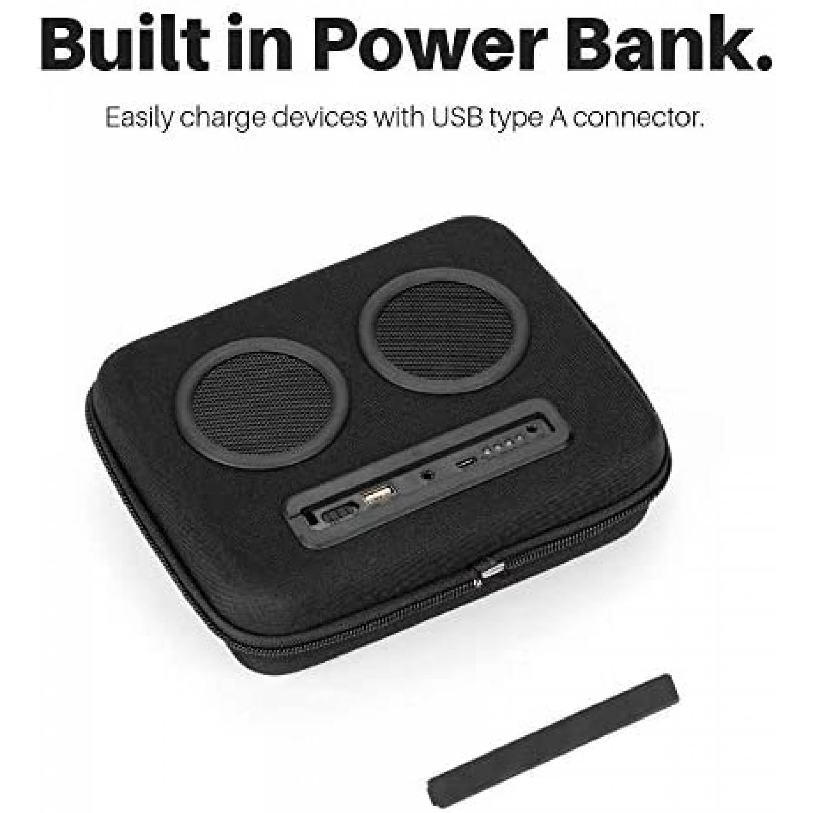 Hielera Super Real con Bocina Portatil Bluetooth USB -Negro