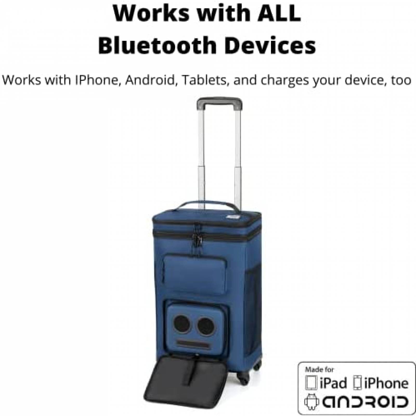 Hielera Super Real con Bocina Portatil Bluetooth USB -Azul