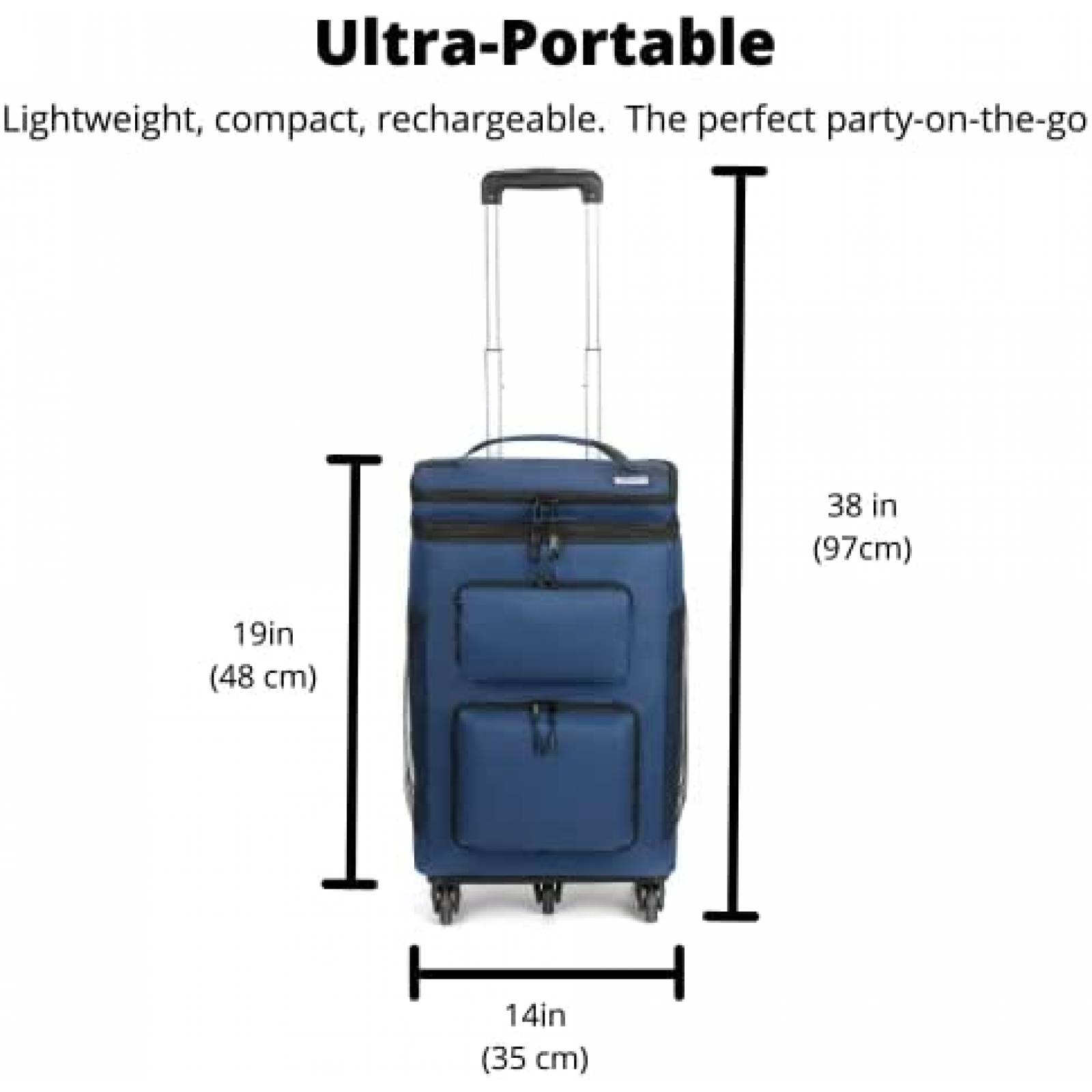 Hielera Super Real con Bocina Portatil Bluetooth USB -Azul