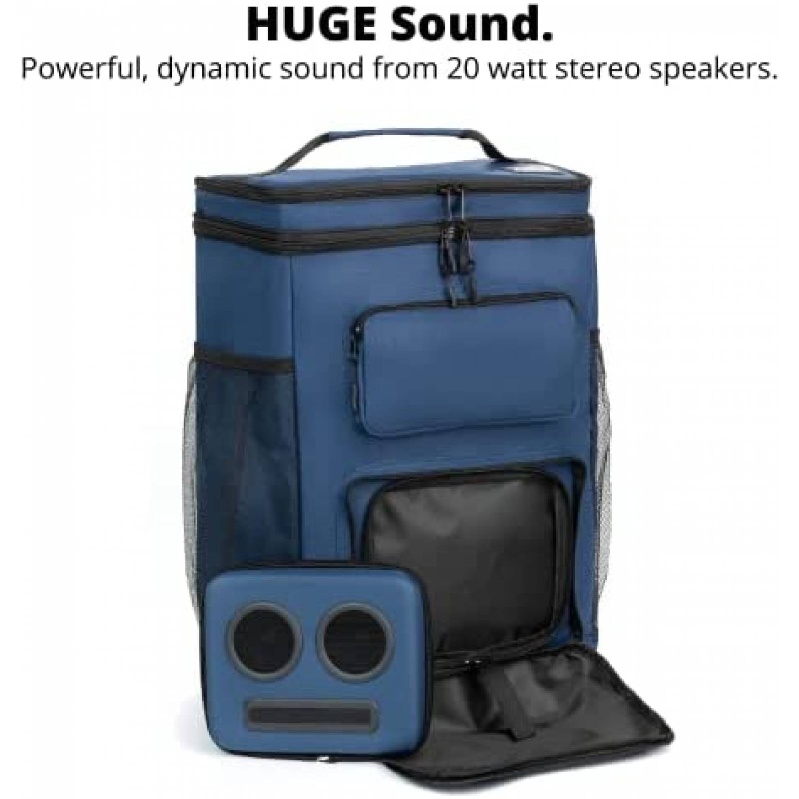 Hielera Super Real con Bocina Portatil Bluetooth USB -Azul