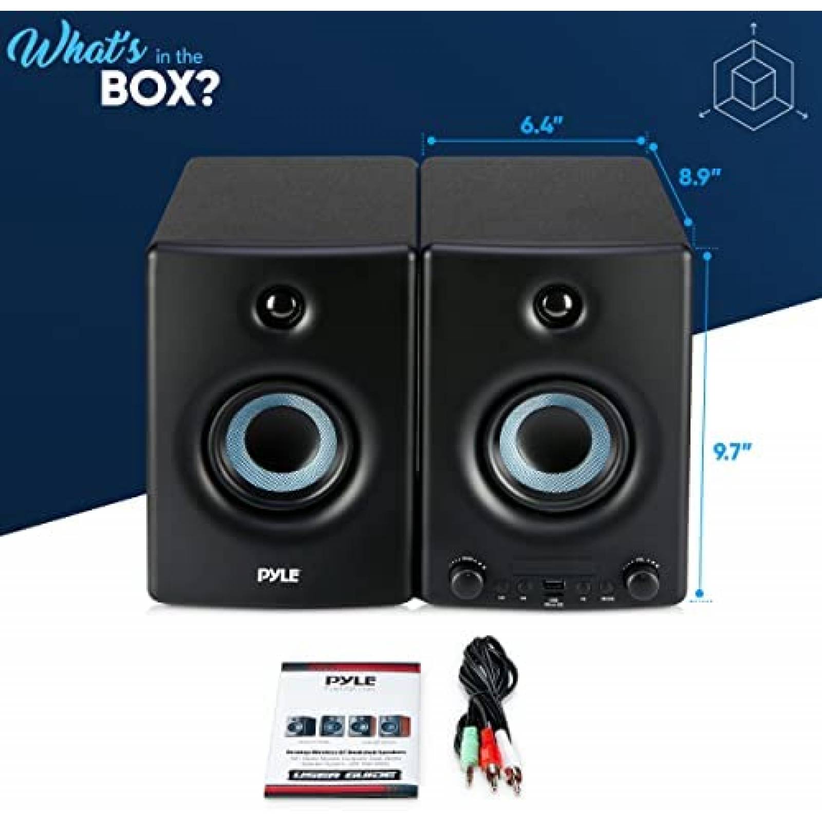 Set de Bocinas para Repisa Pyle PBKSP33BK Bluetooth RCA