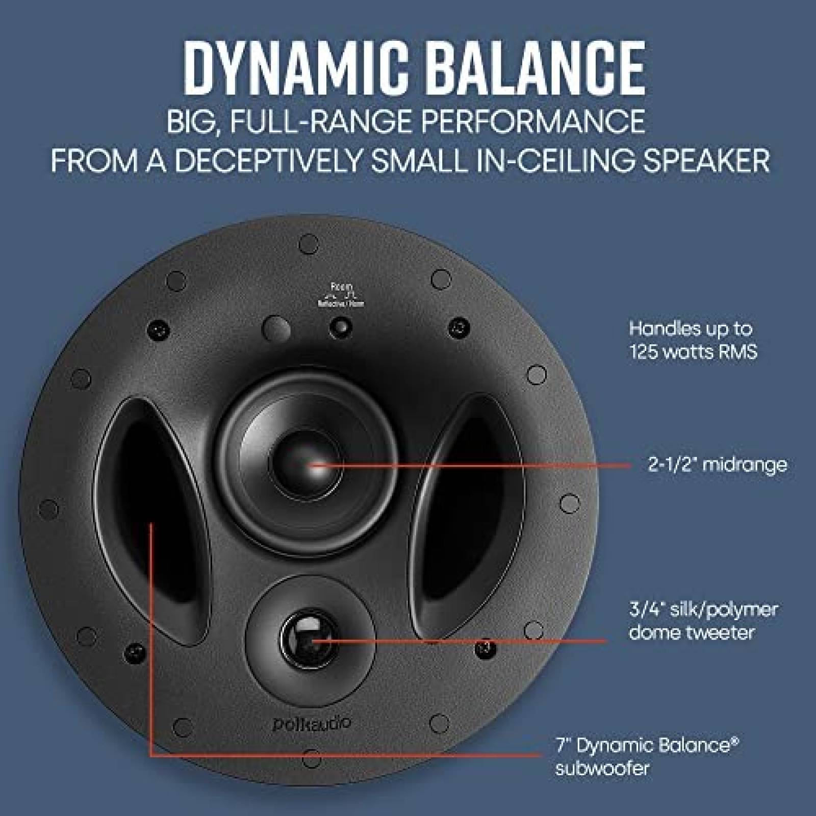 Bocina para Techo Polk Audio 70RT Plafon 7" Redonda 125W RMS