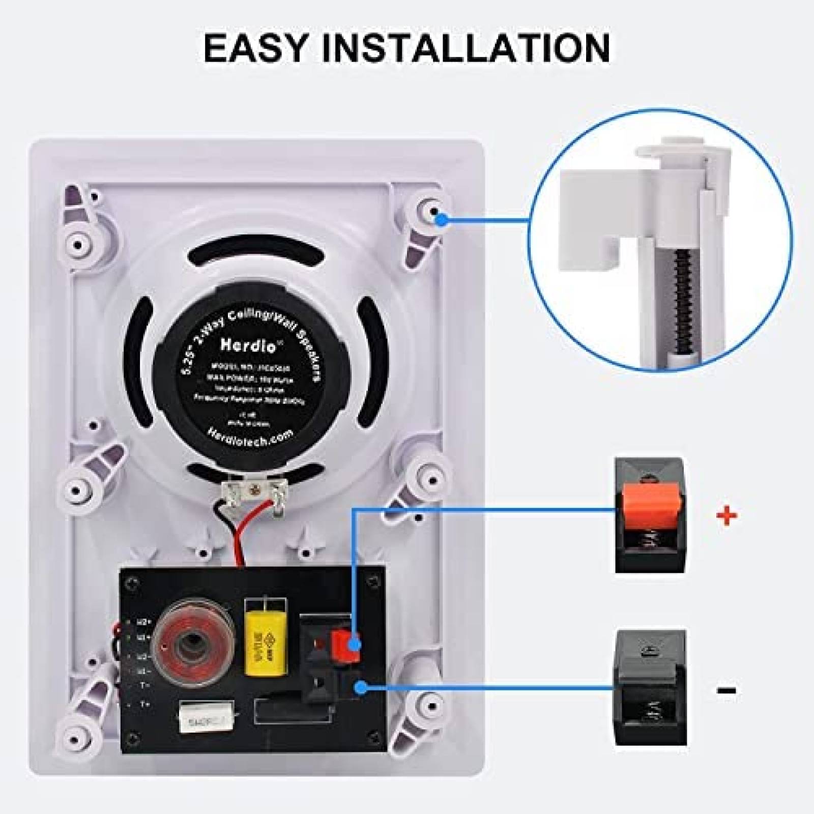4 Bocinas para Techo Herdio HCS5030 5.25" 400W Bluetooth