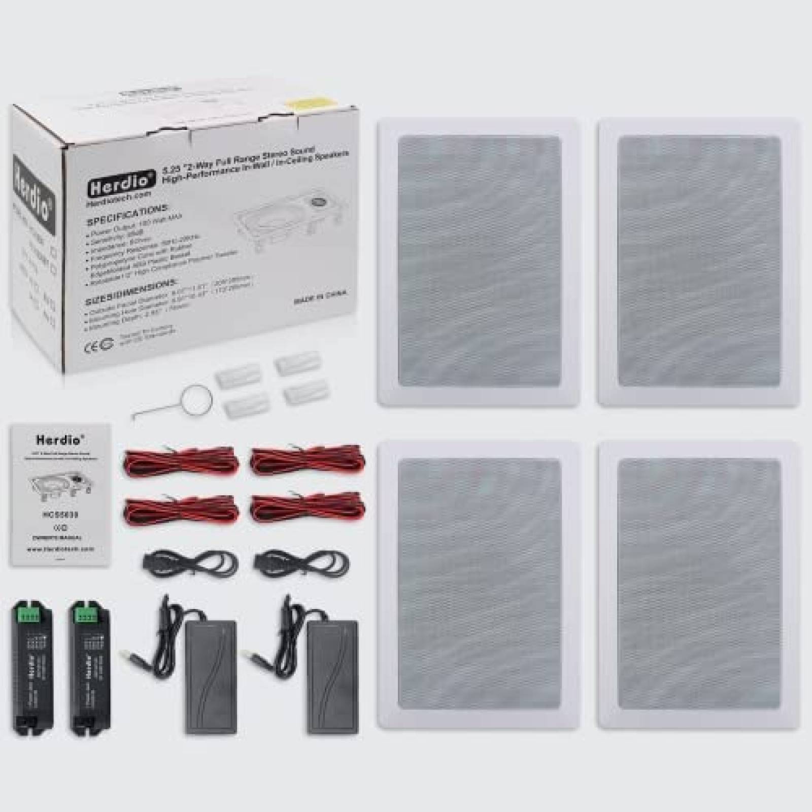 4 Bocinas para Techo Herdio HCS5030 5.25" 400W Bluetooth