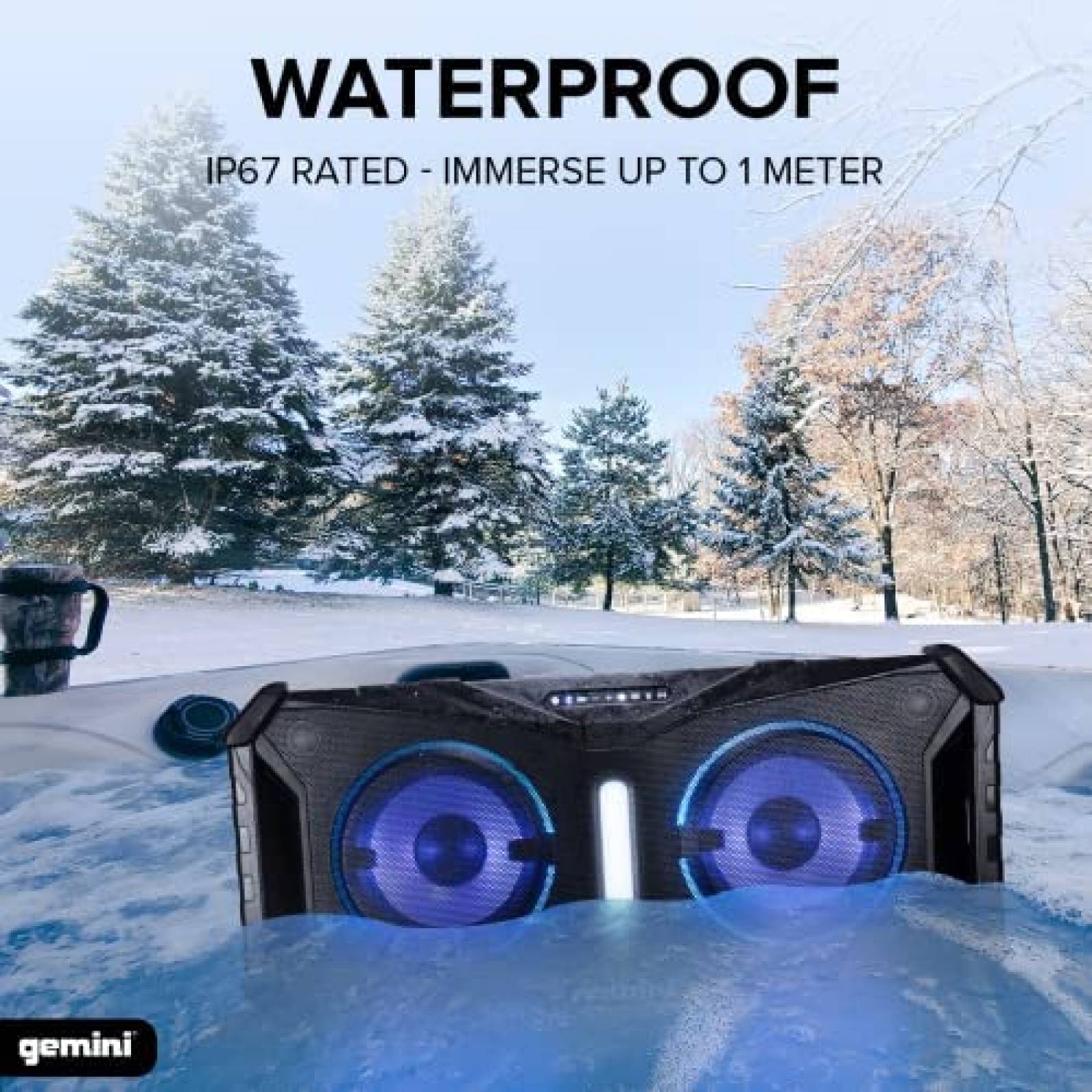 Bocina Bluetooth Gemini Sound Resistente al Agua -Negro