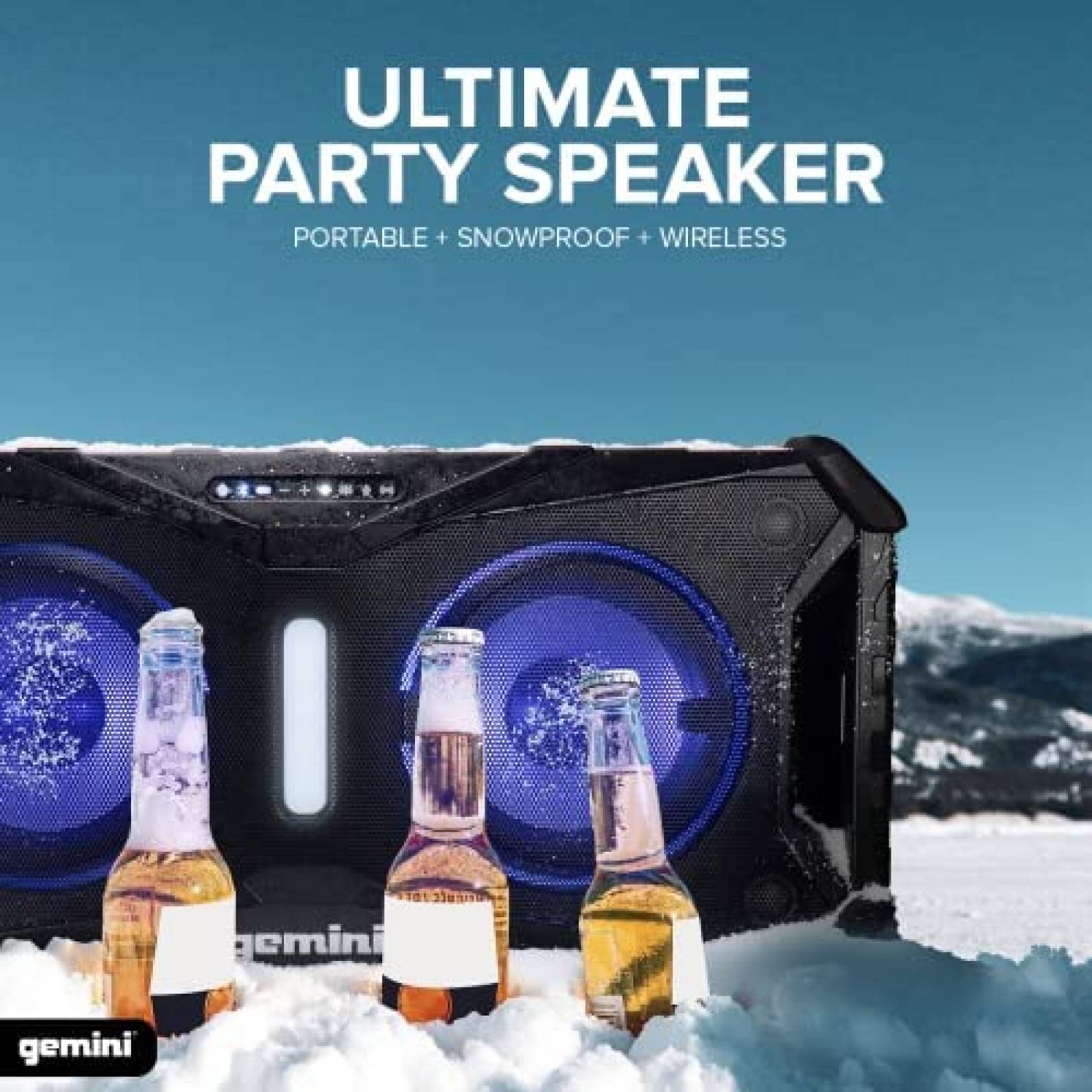 Bocina Bluetooth Gemini Sound Resistente al Agua -Negro