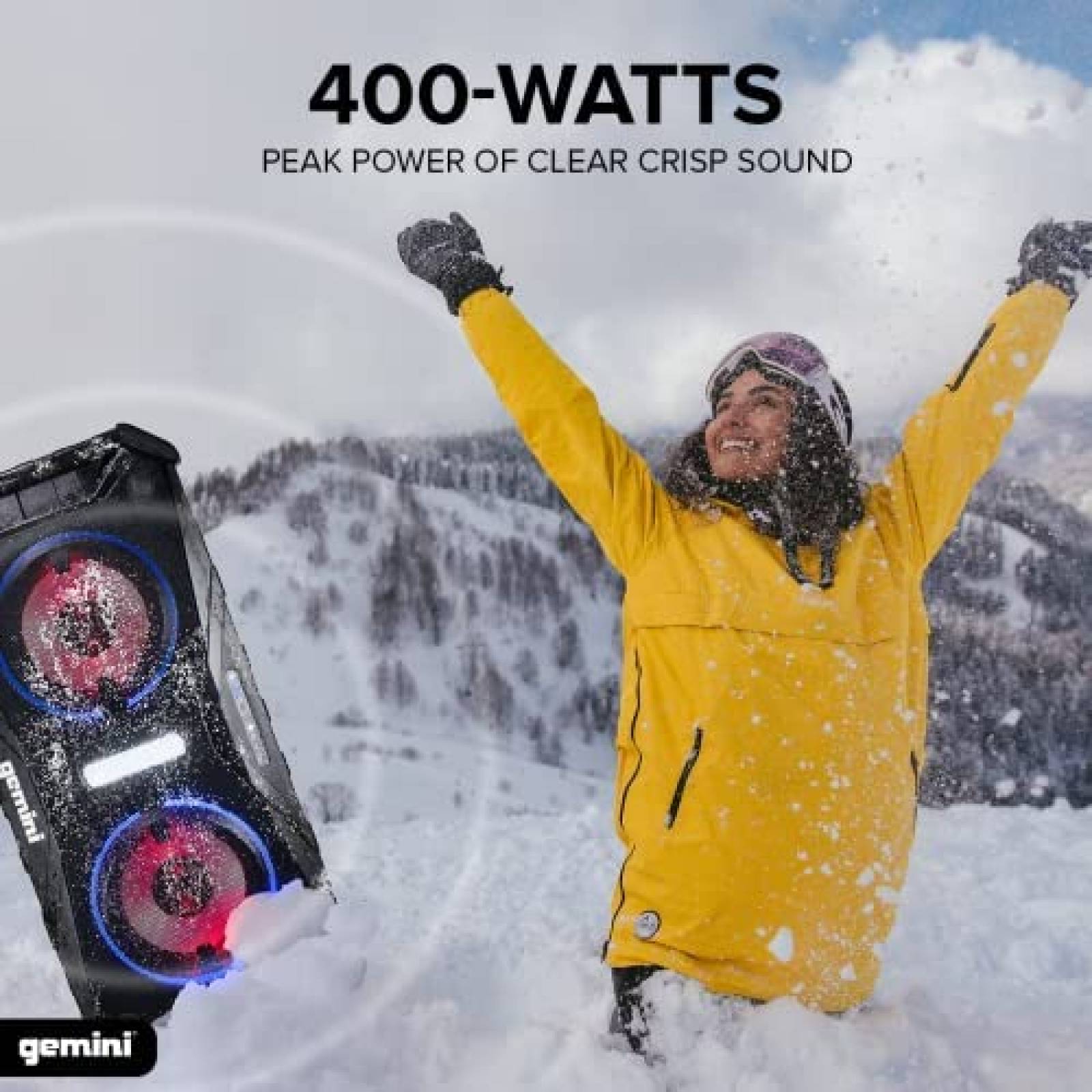 Bocina Bluetooth Gemini Sound Resistente al Agua -Negro