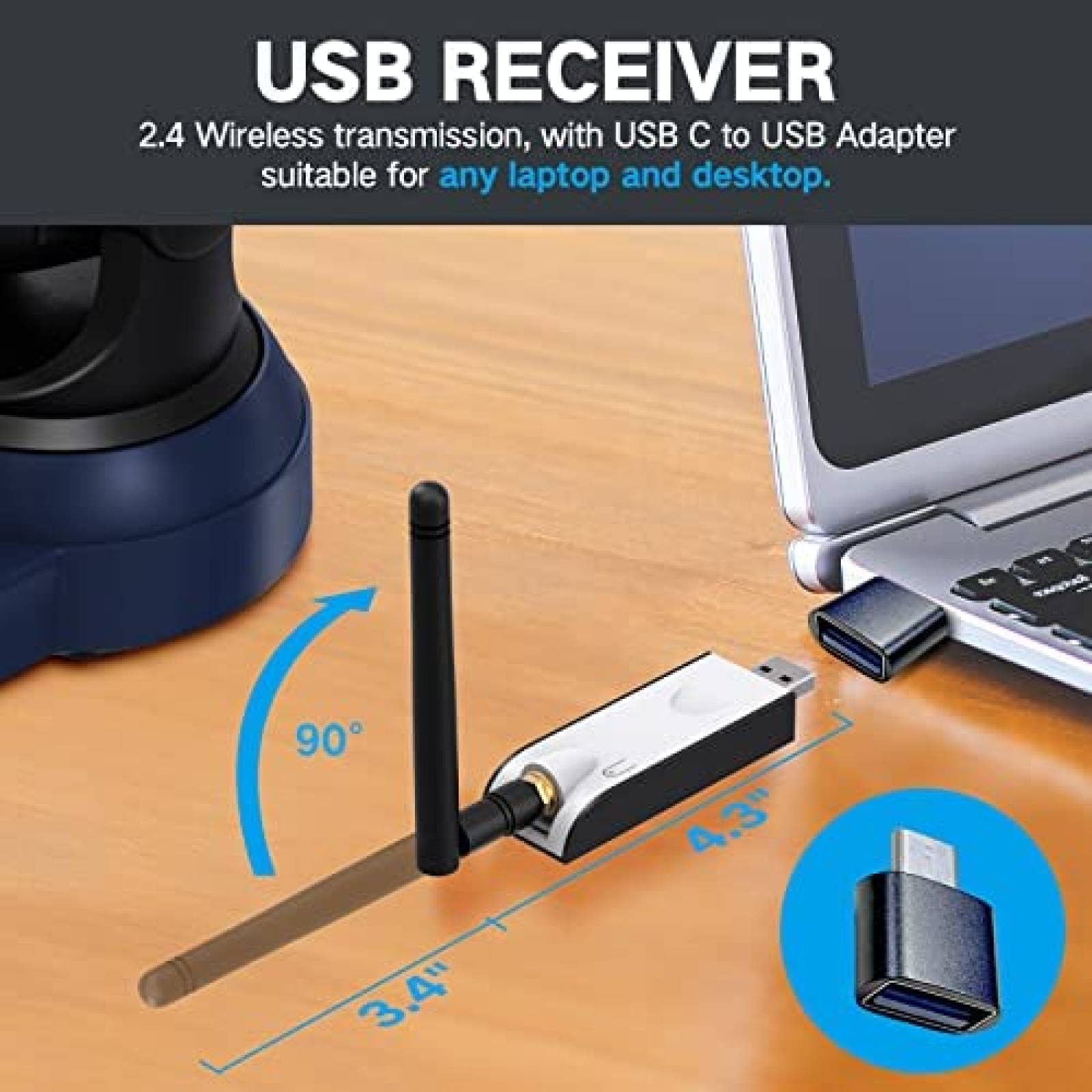 Webcam Inalambrica Gsou W20+BH-M97 con tripode -Azul