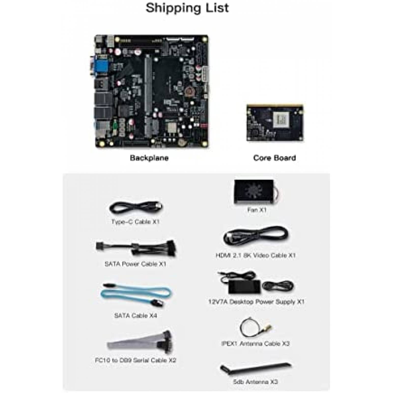 Placa base WayPonDEV ITX-3588J 4 GB RAM + 32 GB EMMC -Negro