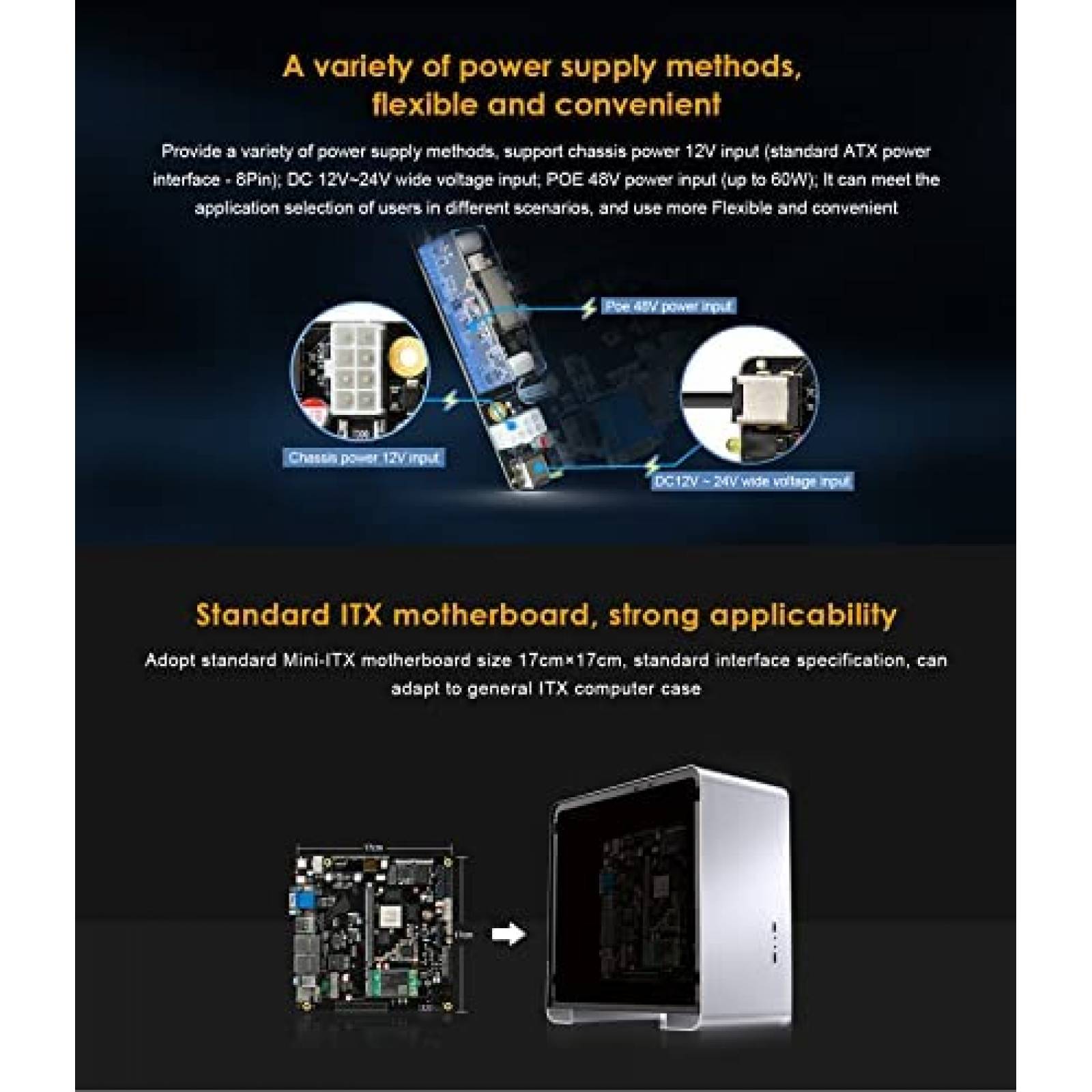 Placa base WayPonDEV ITX-3588J 4 GB RAM + 32 GB EMMC -Negro