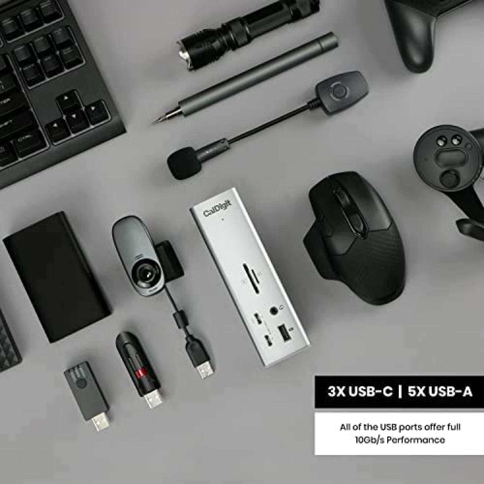 Hub USB CalDigit TS4 con 18 Puertos USB/USBC -Gris