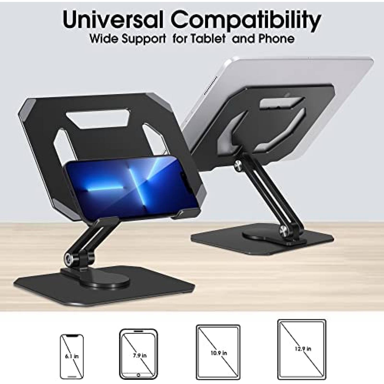 Soporte Ajustable Arae de 360 para iPad Air/Pro -Negro