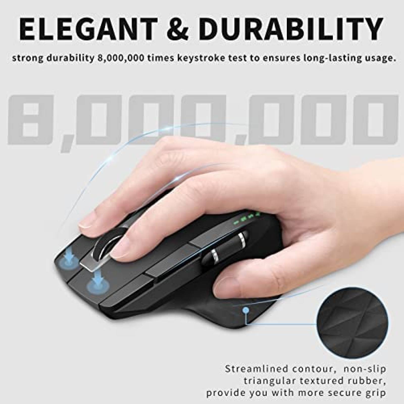 Mouse Bluetooth Rapoo Recargable con DPI Ajustable -Negro
