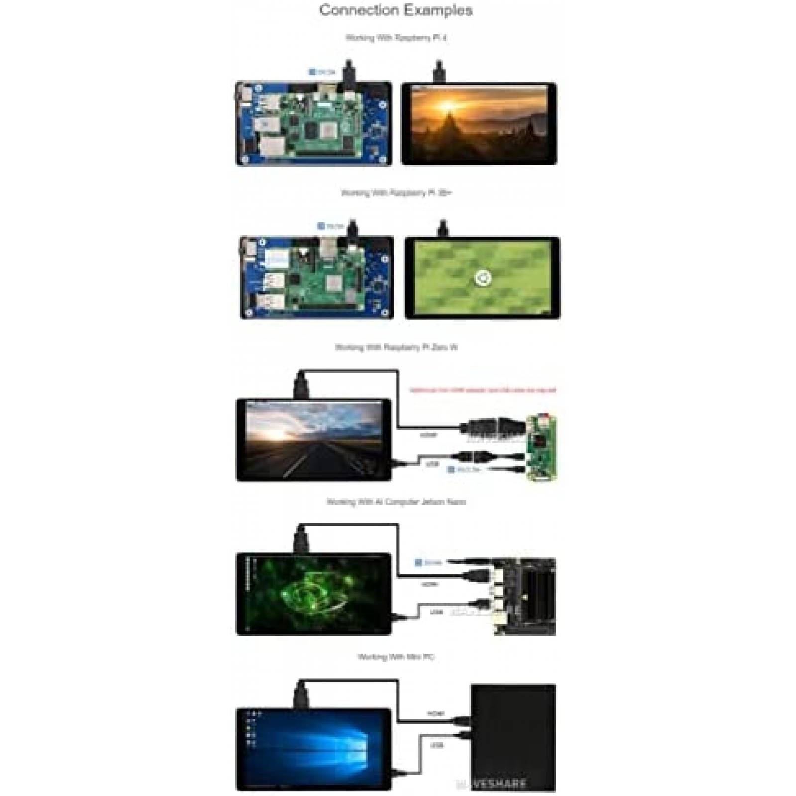 Pantalla AMOLED Waveshare Para Raspberry Pi -Negro