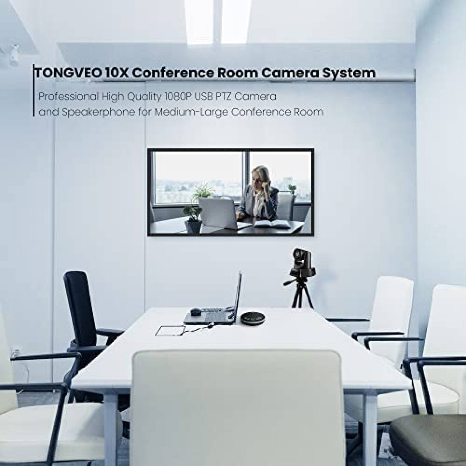 Camara Web TONGVEO 1080p HD 51.3 10x Zoom PTZ SD Bluetooth
