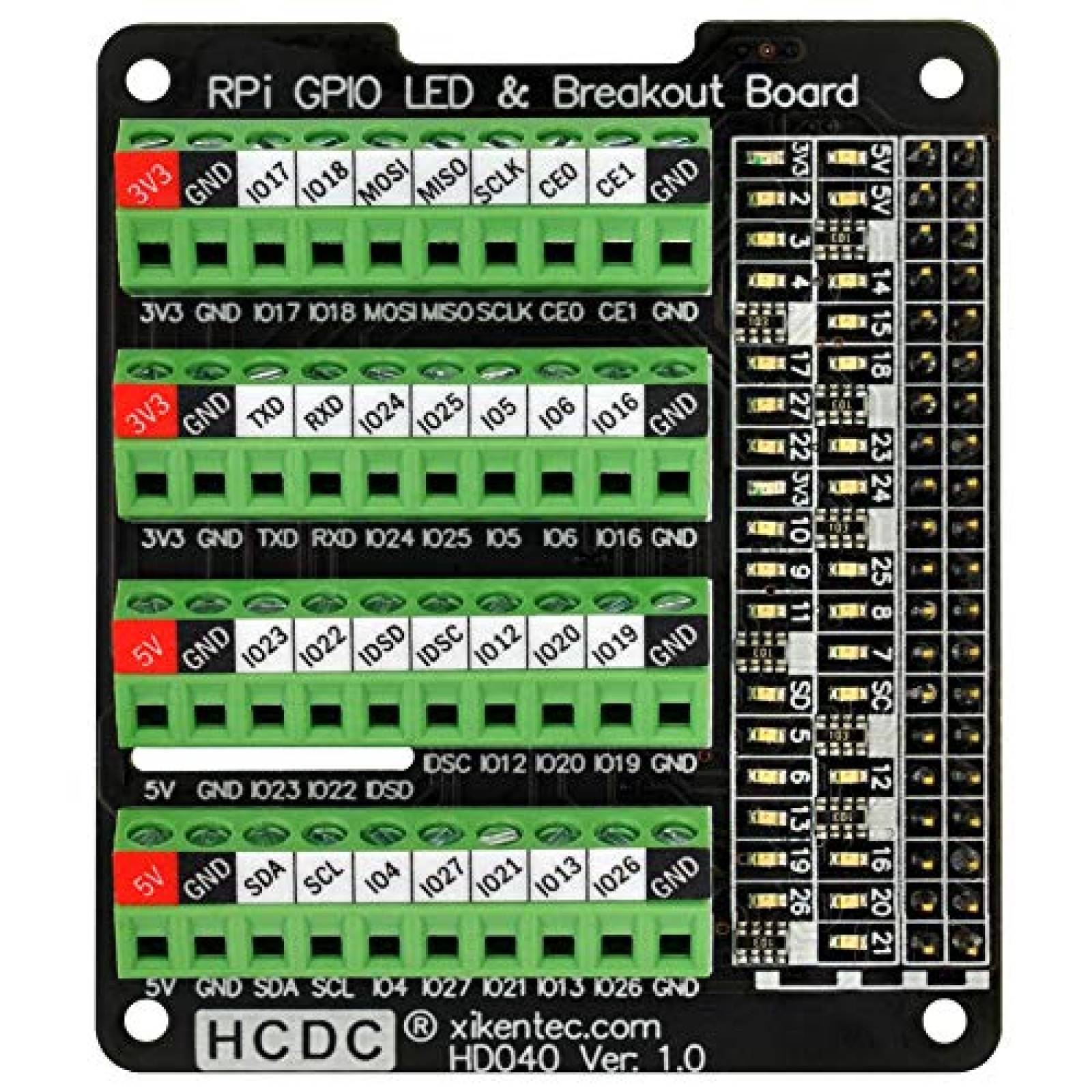 Rpi GPIO HCDC LED Para Raspberry Pi A+3A+B+2B -Verde