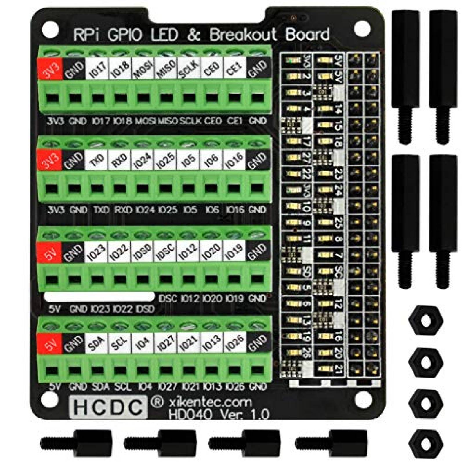 Rpi GPIO HCDC LED Para Raspberry Pi A+3A+B+2B -Verde