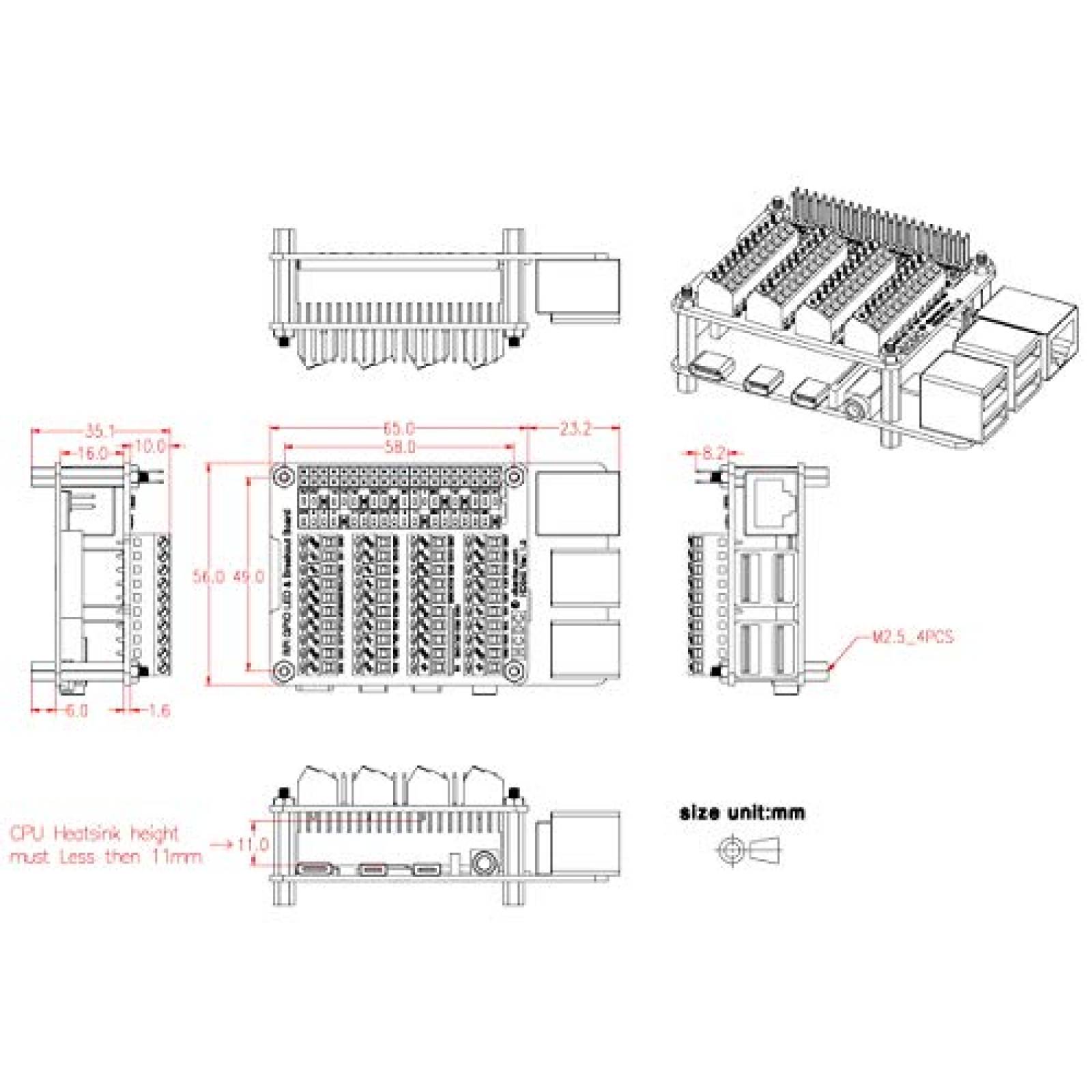 Rpi GPIO HCDC LED Para Raspberry Pi A+3A+B+2B -Verde