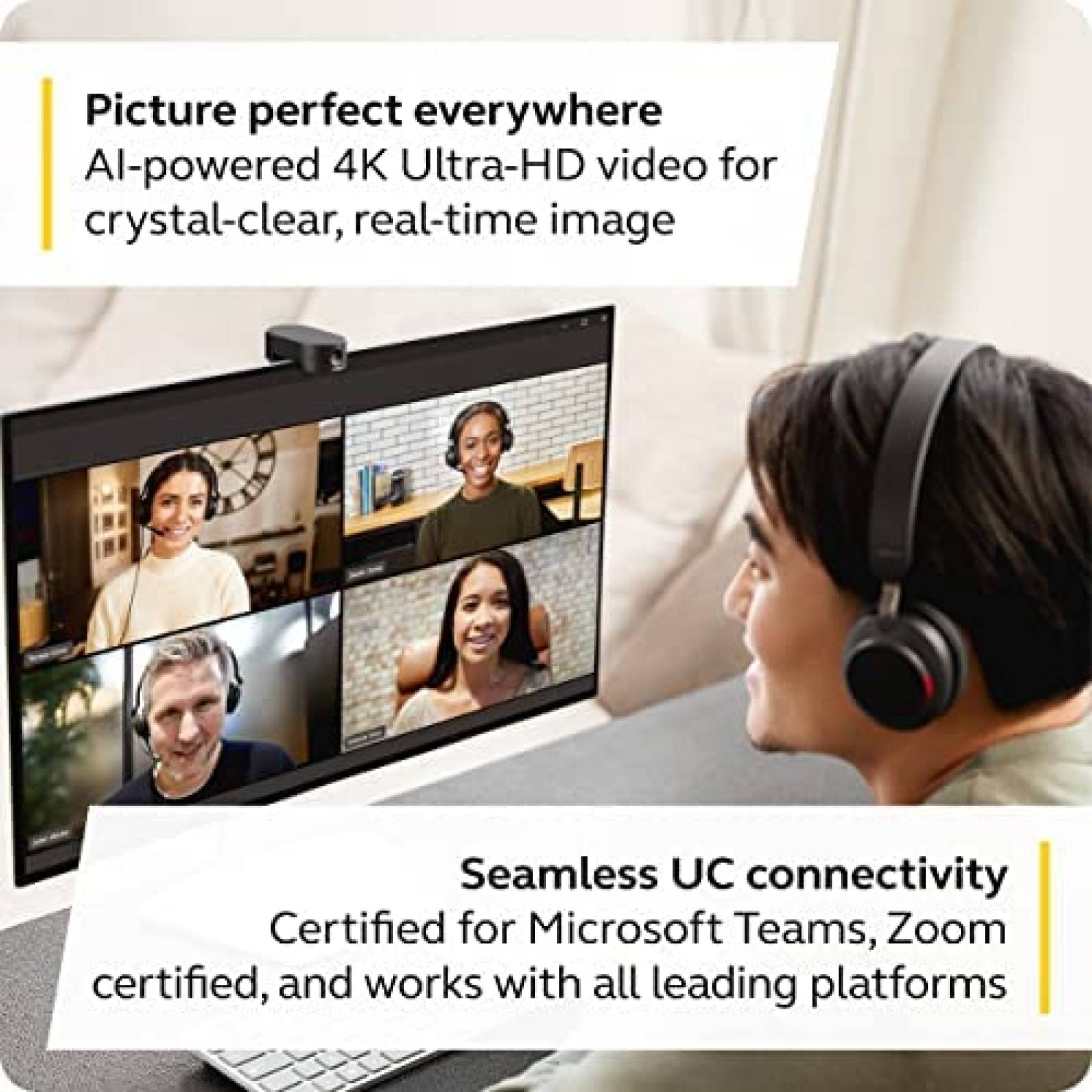 Camara Web Jabra PanaCast 20 4K UHD Micro SD 13Mp + Bocina