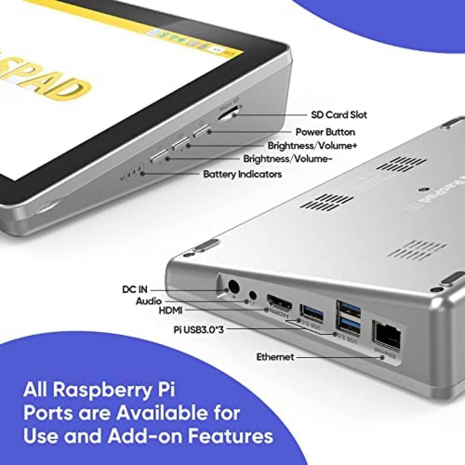 Tablet SunFounder RasPad 3.0 Smart Video Robot Kit -Negro