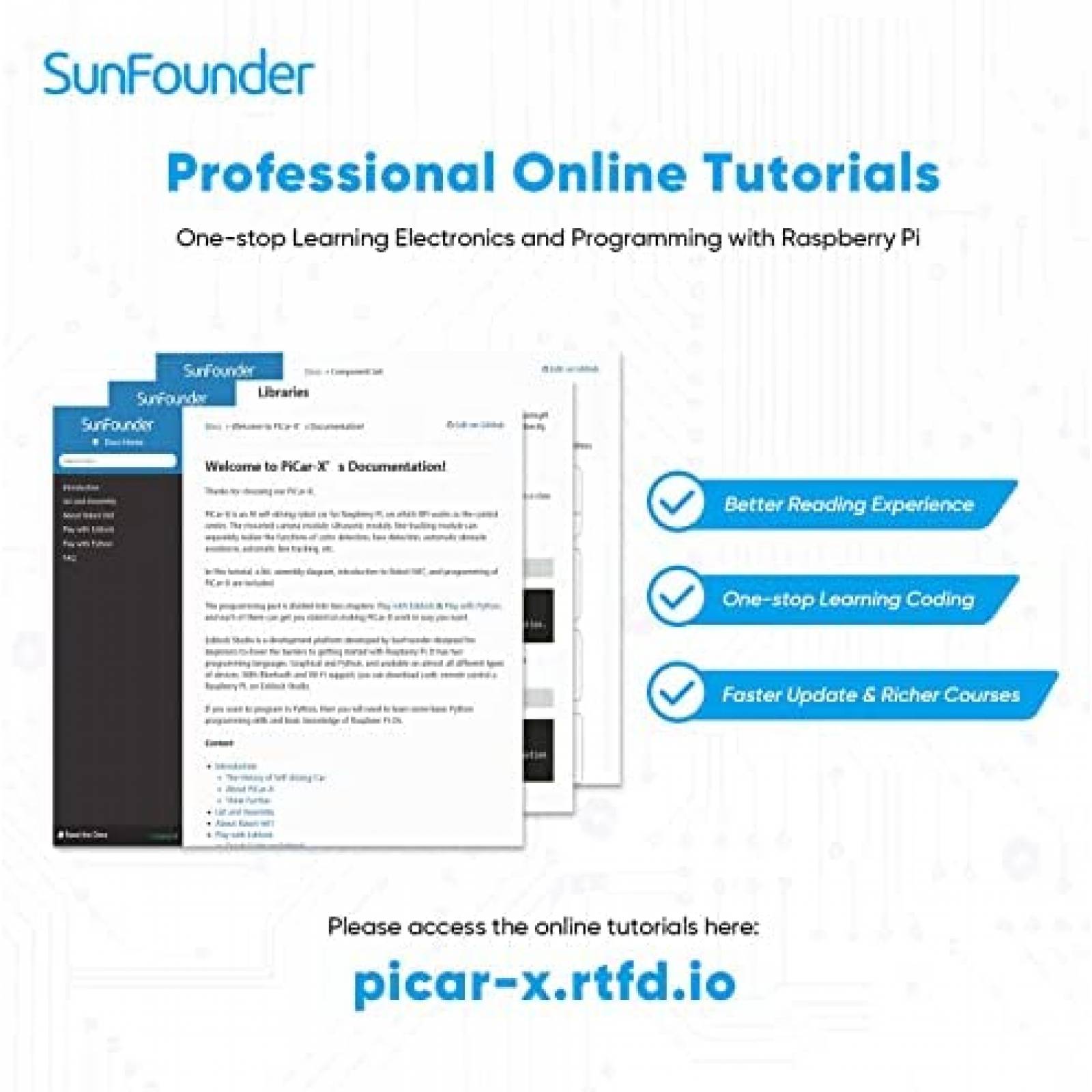 Tablet SunFounder RasPad 3.0 Smart Video Robot Kit -Negro