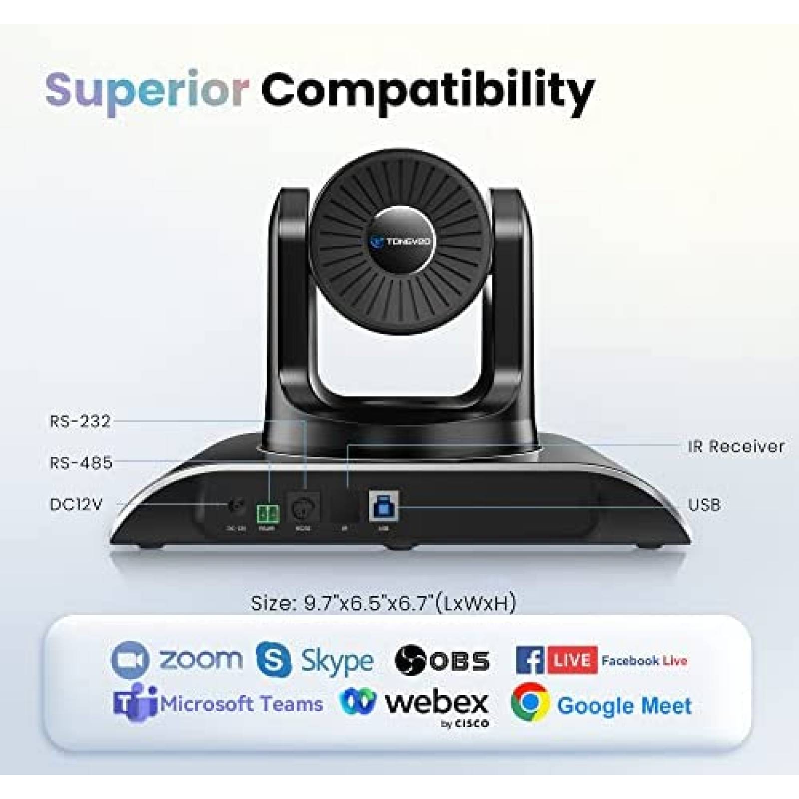 Camara de Videoconferencia TONGVEO NV-10A HDMI/USB/SDI 10X